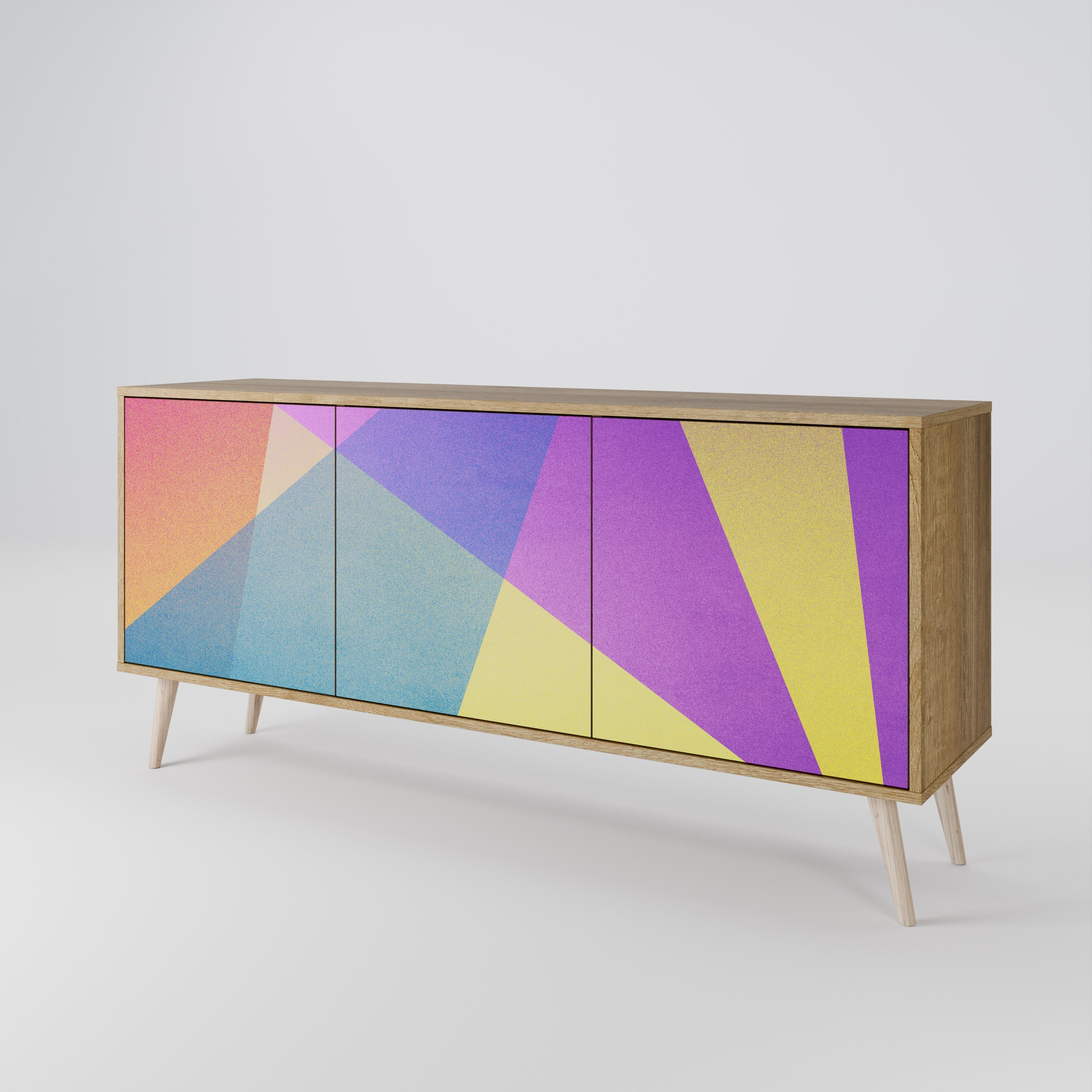 BRIGHT GEOMETRY 3-türiges Sideboard in Eichenoptik
