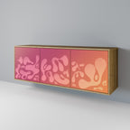 IRREGULAR PINK 3-Door Sideboard in Oak Effect