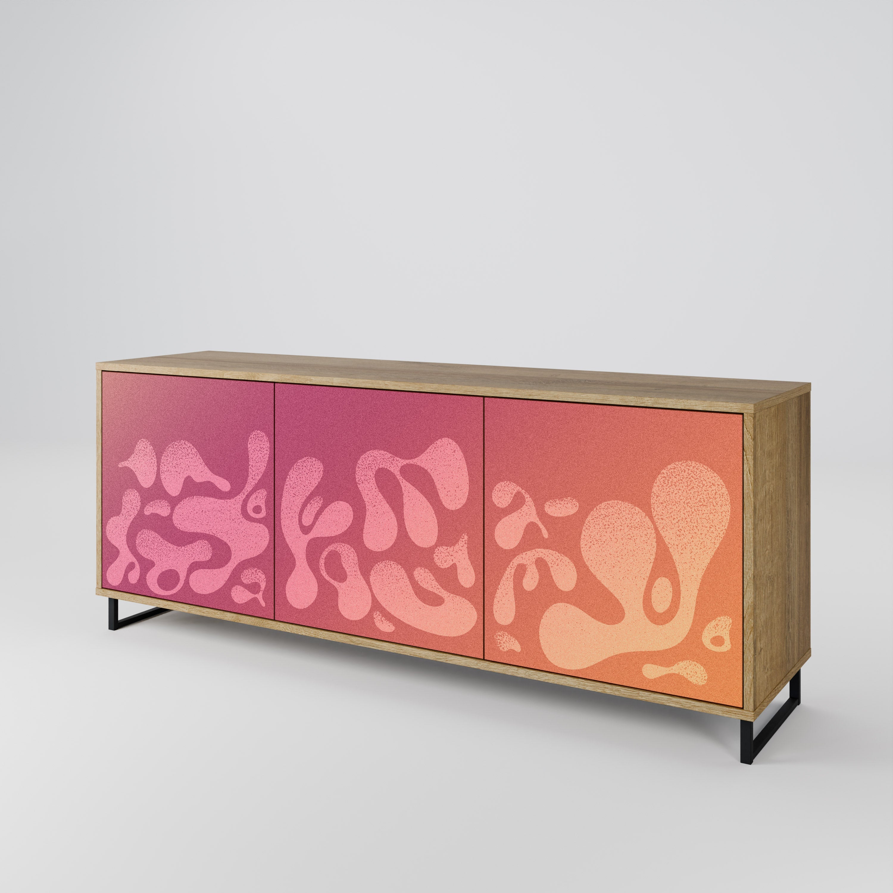 IRREGULAR PINK 3-türiges Sideboard in Eichenoptik