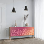 IRREGULAR PINK 3-Door Sideboard in Oak Effect
