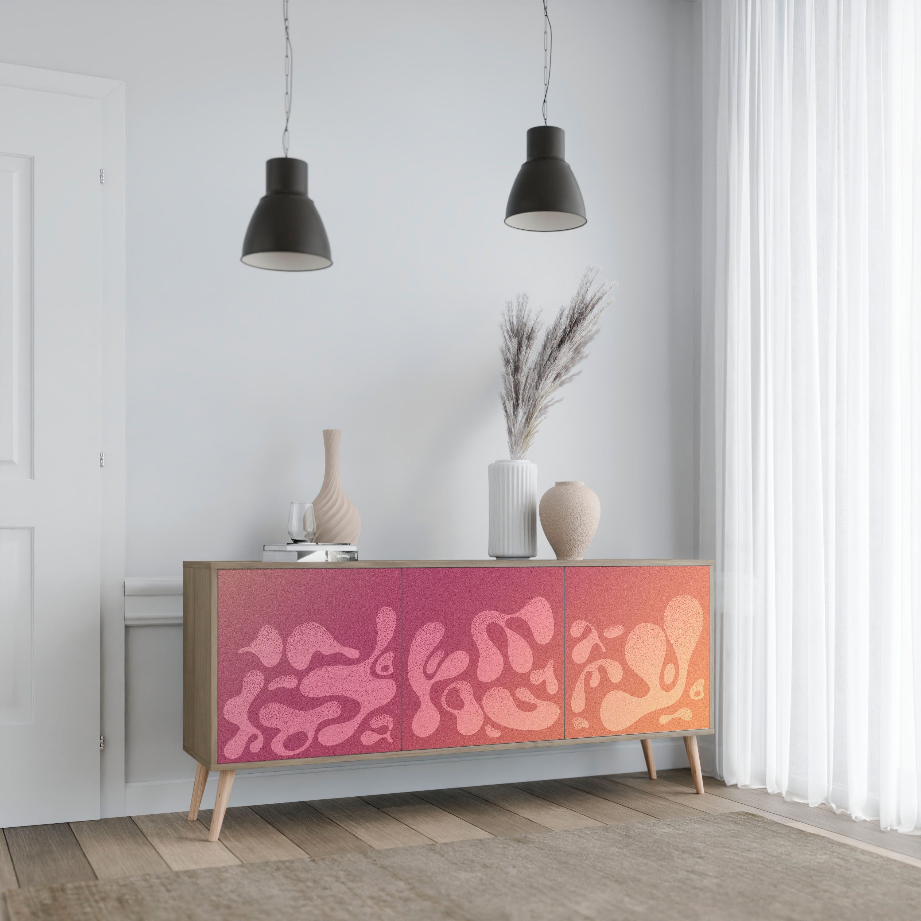 IRREGULAR PINK 3-türiges Sideboard in Eichenoptik