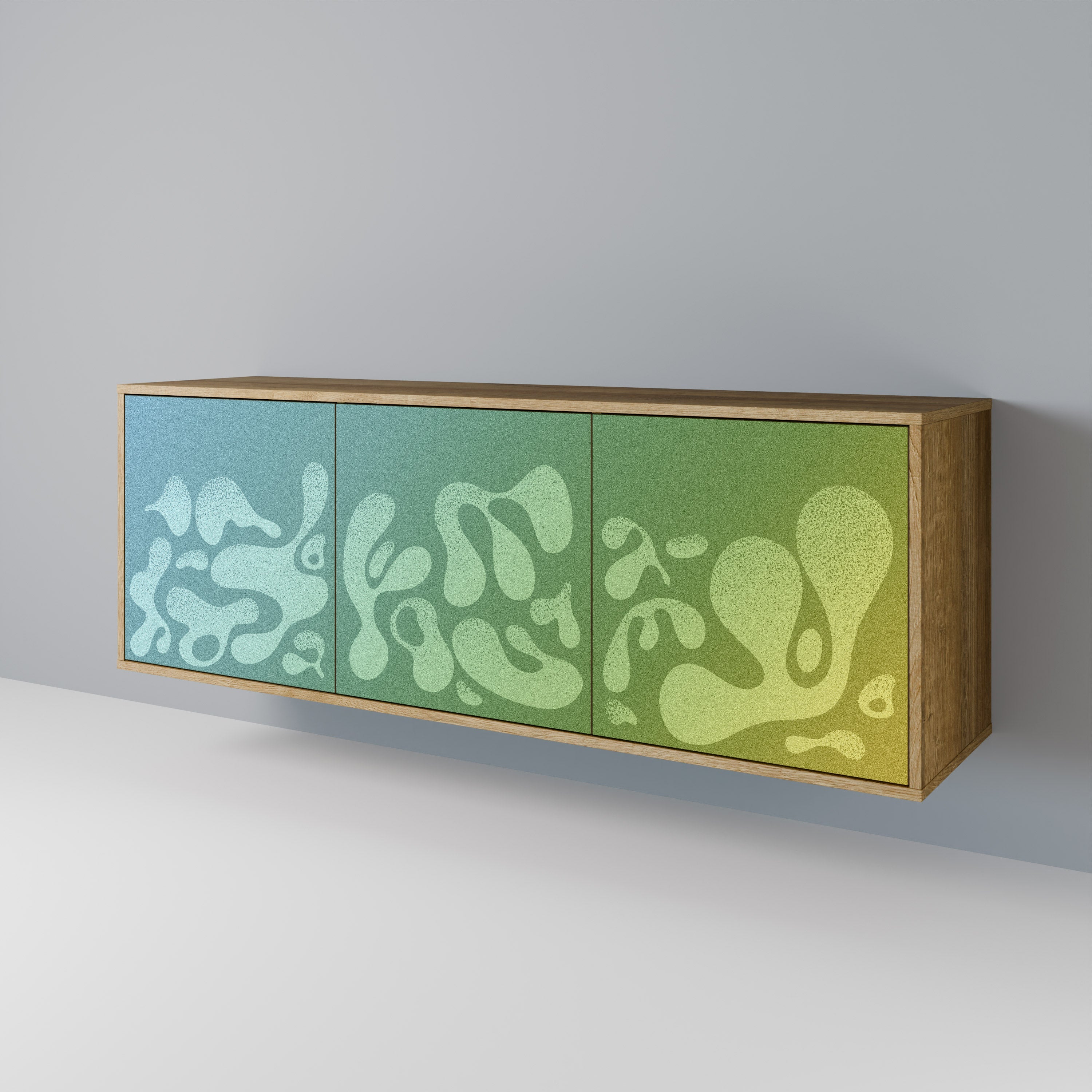 IRREGULAR BLUE 3-türiges Sideboard in Eichenoptik