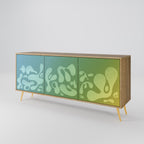 IRREGULAR BLUE 3-Door Sideboard in Oak Effect