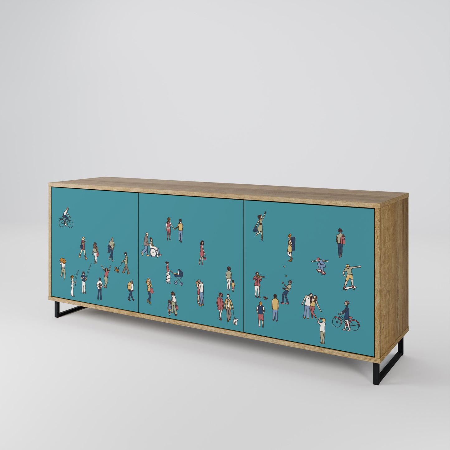 COLLECTIVE STREAM 3-türiges Sideboard