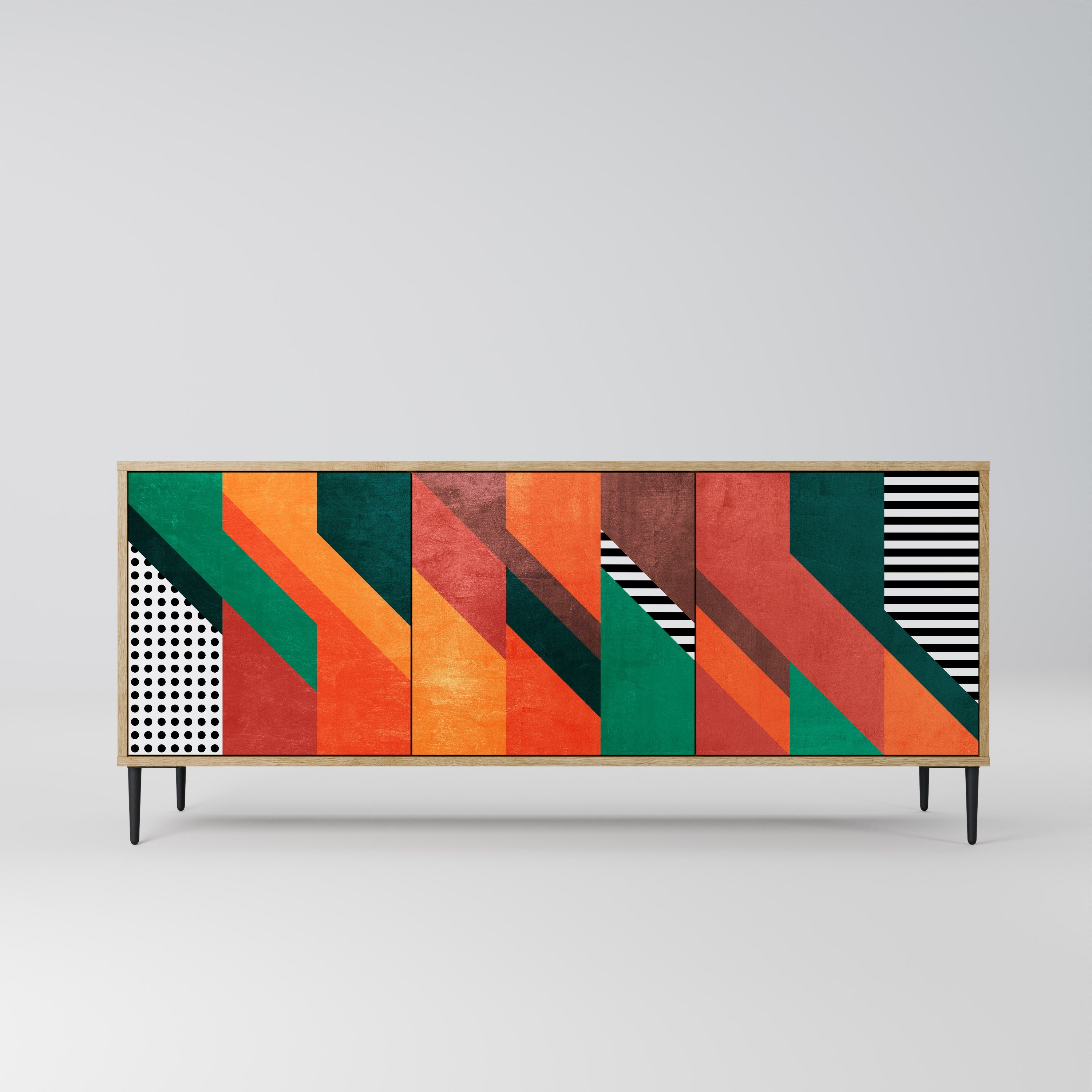 MAKESHIFT ARTISTRY 3-türiges Sideboard in Eichenoptik