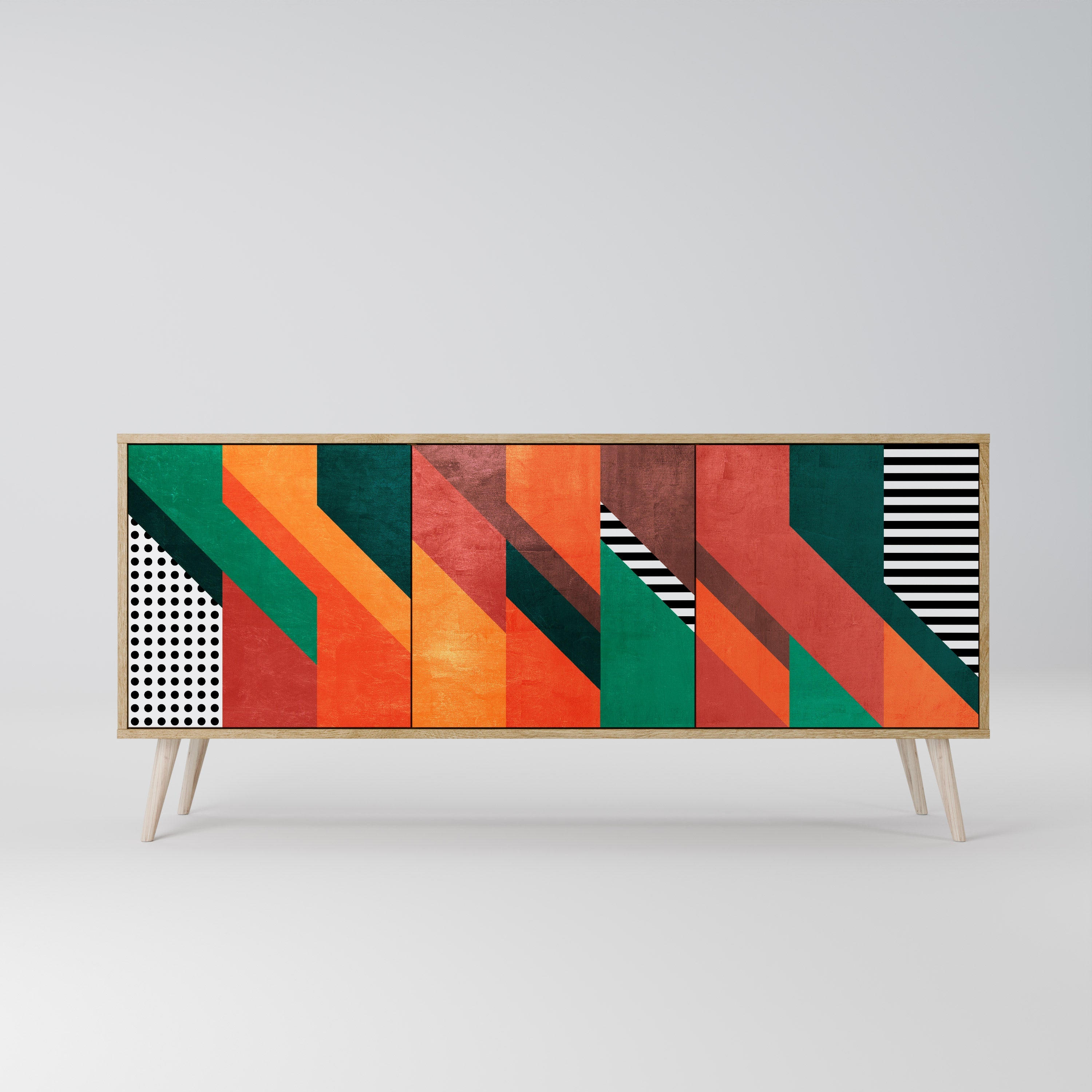 MAKESHIFT ARTISTRY 3-türiges Sideboard in Eichenoptik