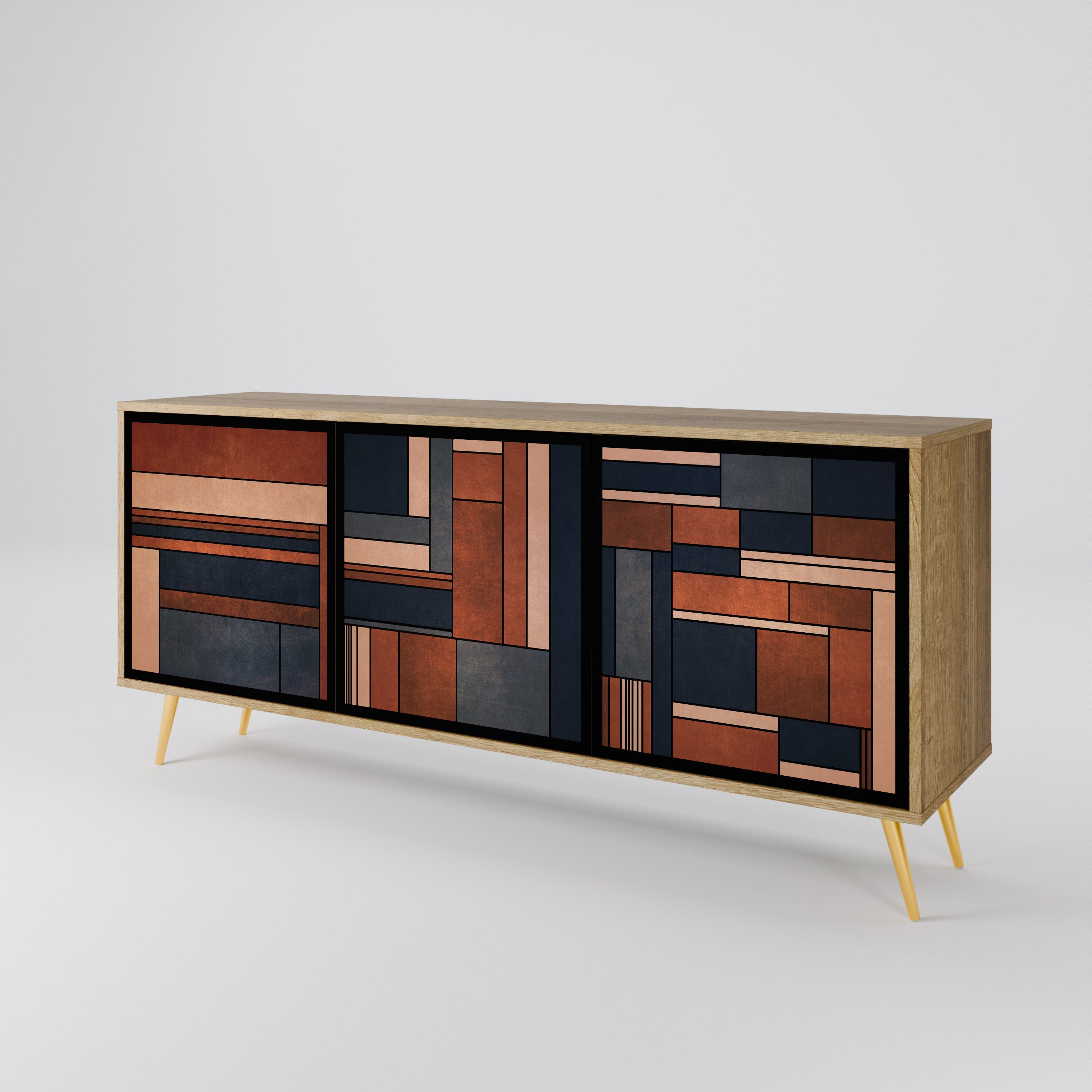 INTREPID FORMATION 3-türiges Sideboard in Eichenoptik