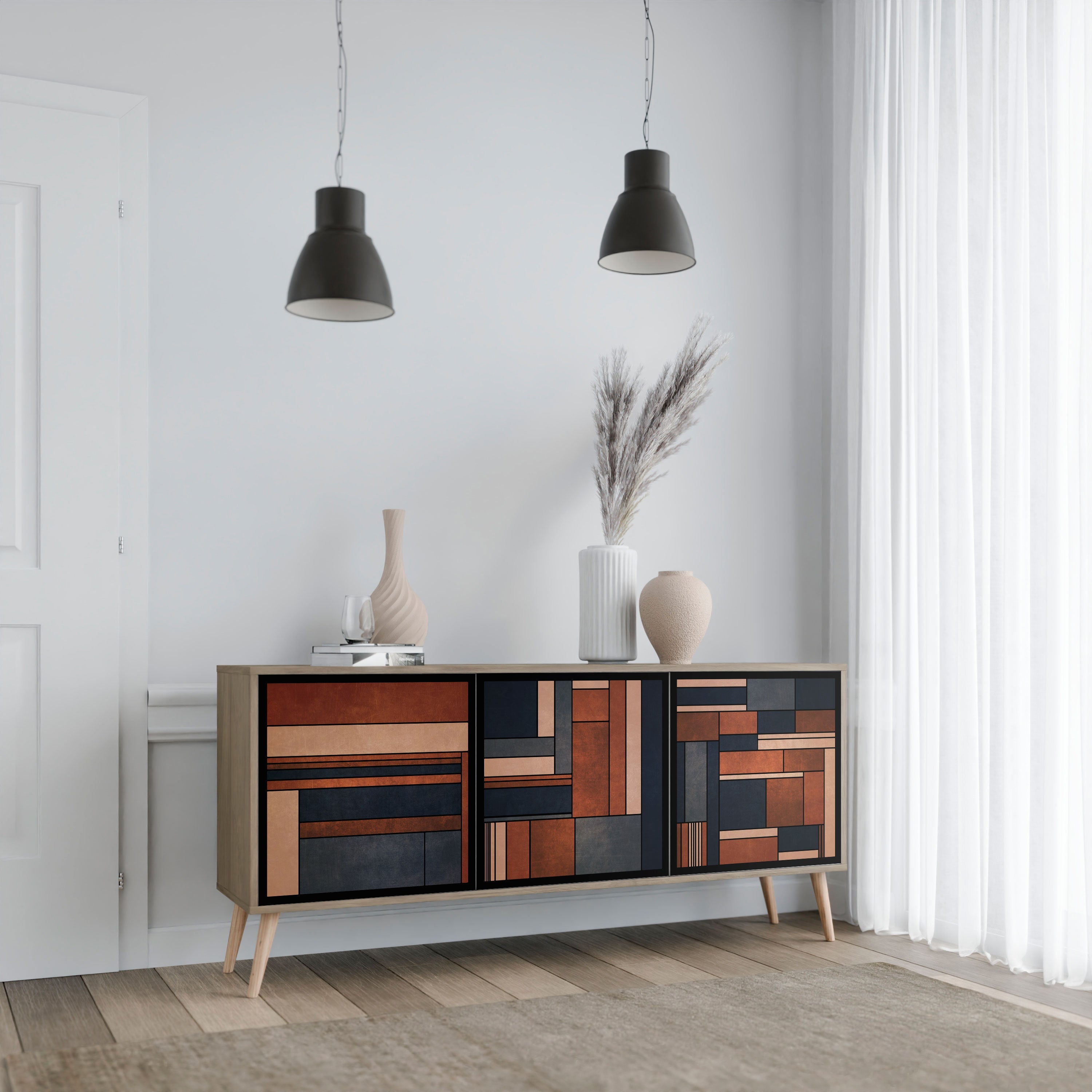 INTREPID FORMATION 3-türiges Sideboard in Eichenoptik