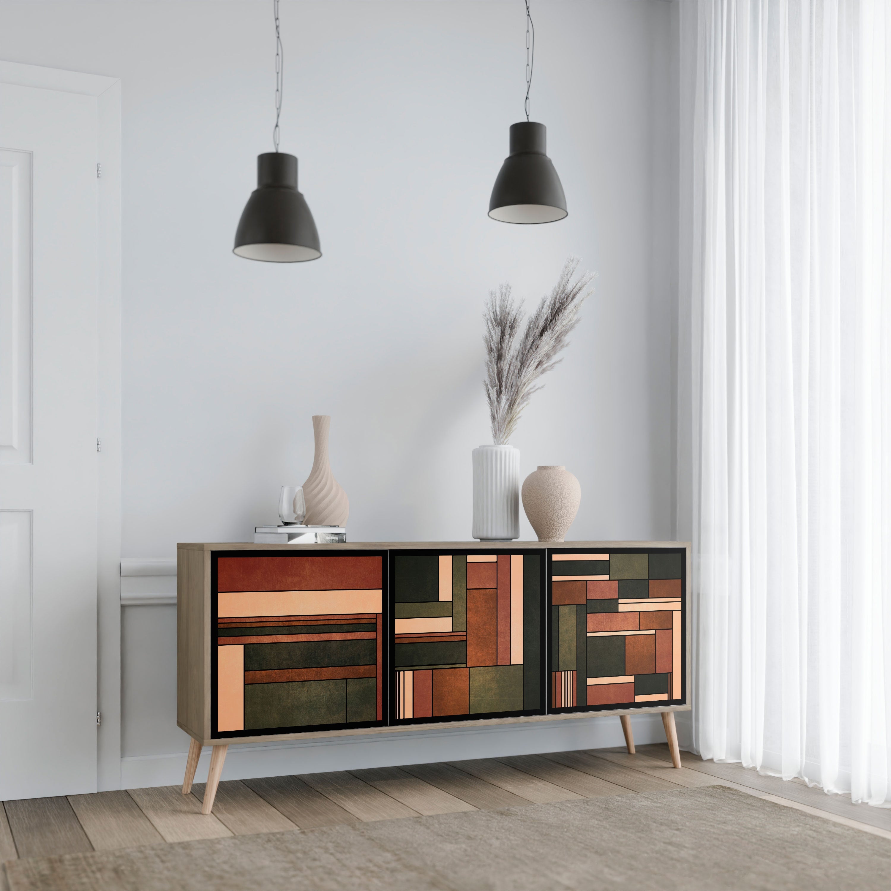 FIGURES OF NATURE 3-türiges Sideboard in Eichenoptik