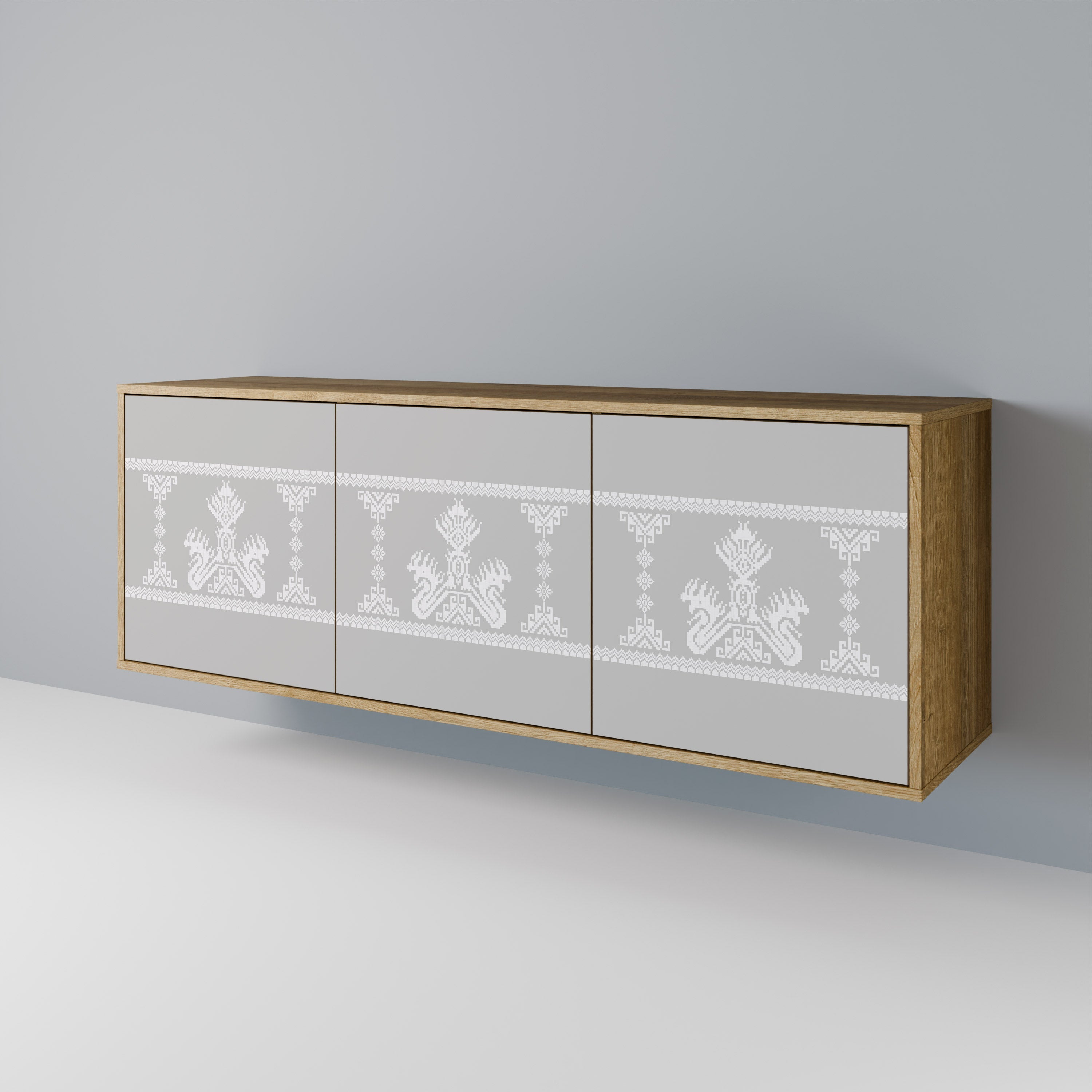 THAI GRAY 3-türiges Sideboard in Eichenoptik