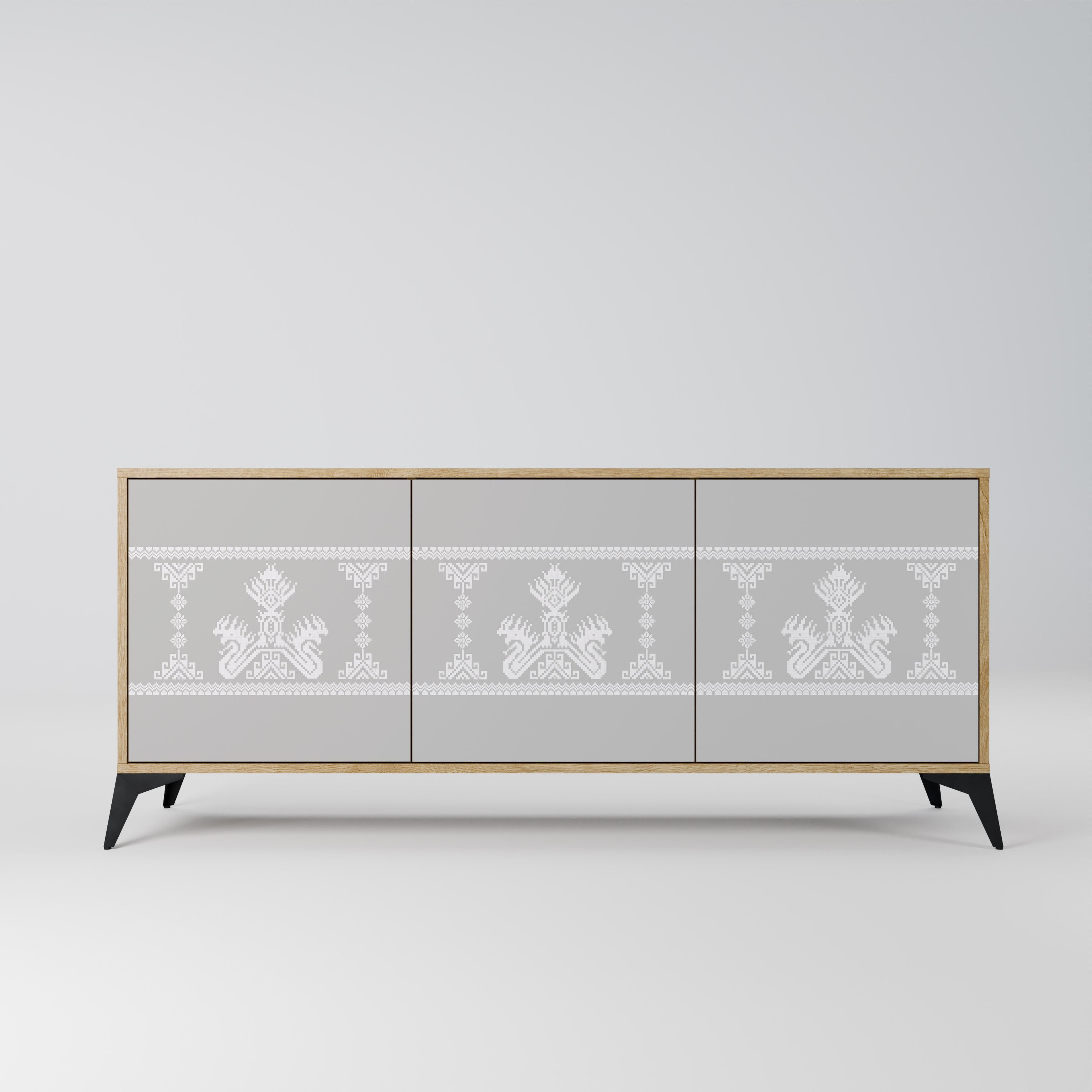 THAI GRAY 3-türiges Sideboard in Eichenoptik
