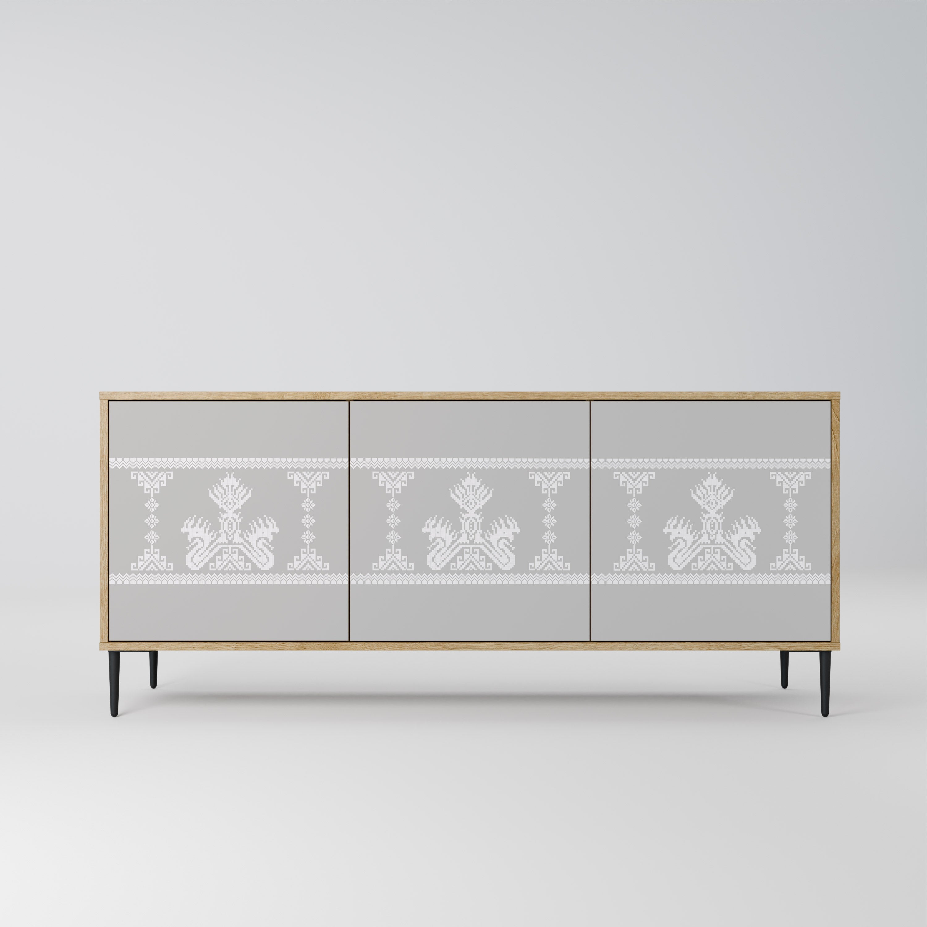 THAI GRAY 3-türiges Sideboard in Eichenoptik