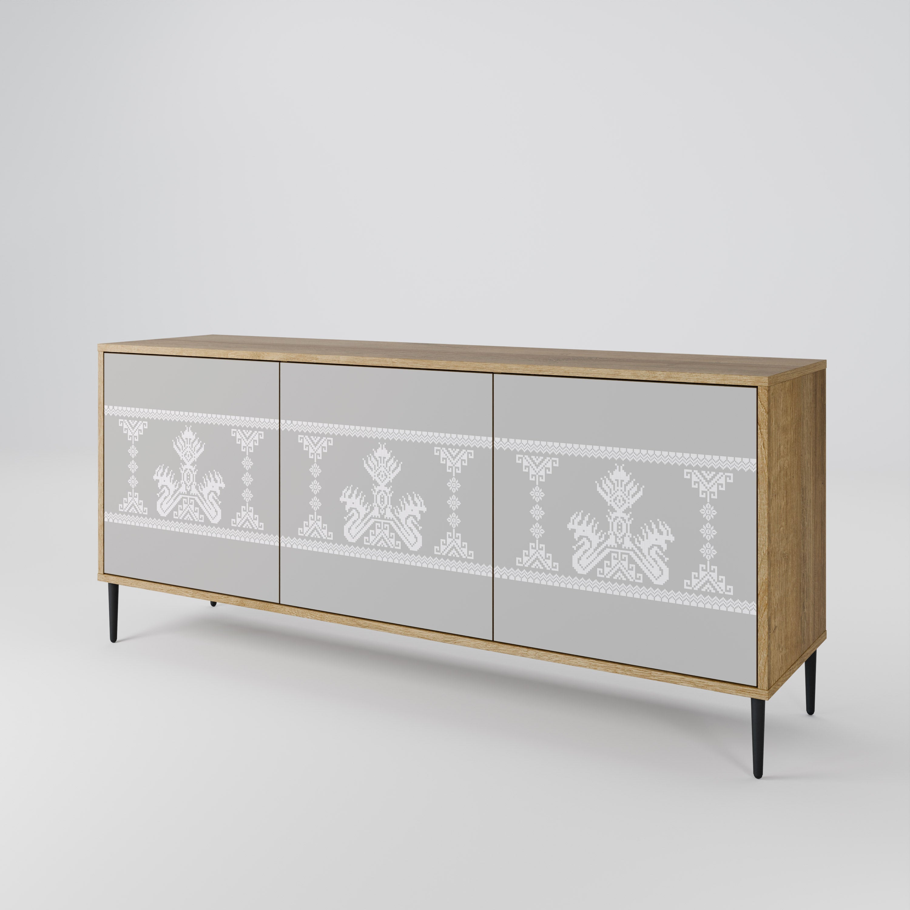 THAI GRAY 3-türiges Sideboard in Eichenoptik