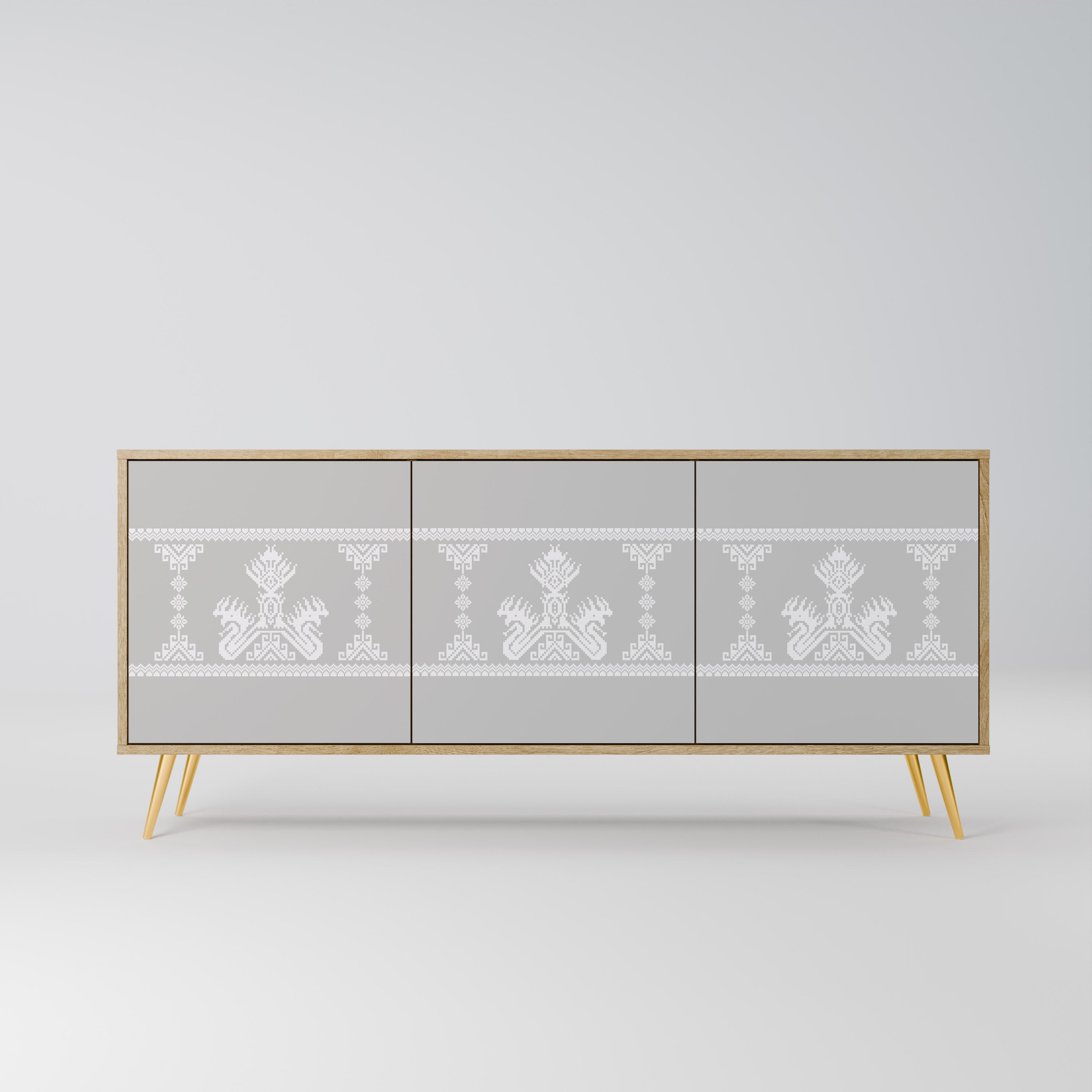 THAI GRAY 3-türiges Sideboard in Eichenoptik