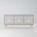 THAI GRAY 3-Door Sideboard in Oak Effect