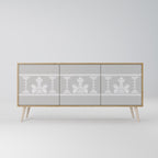 THAI GRAY 3-Door Sideboard in Oak Effect