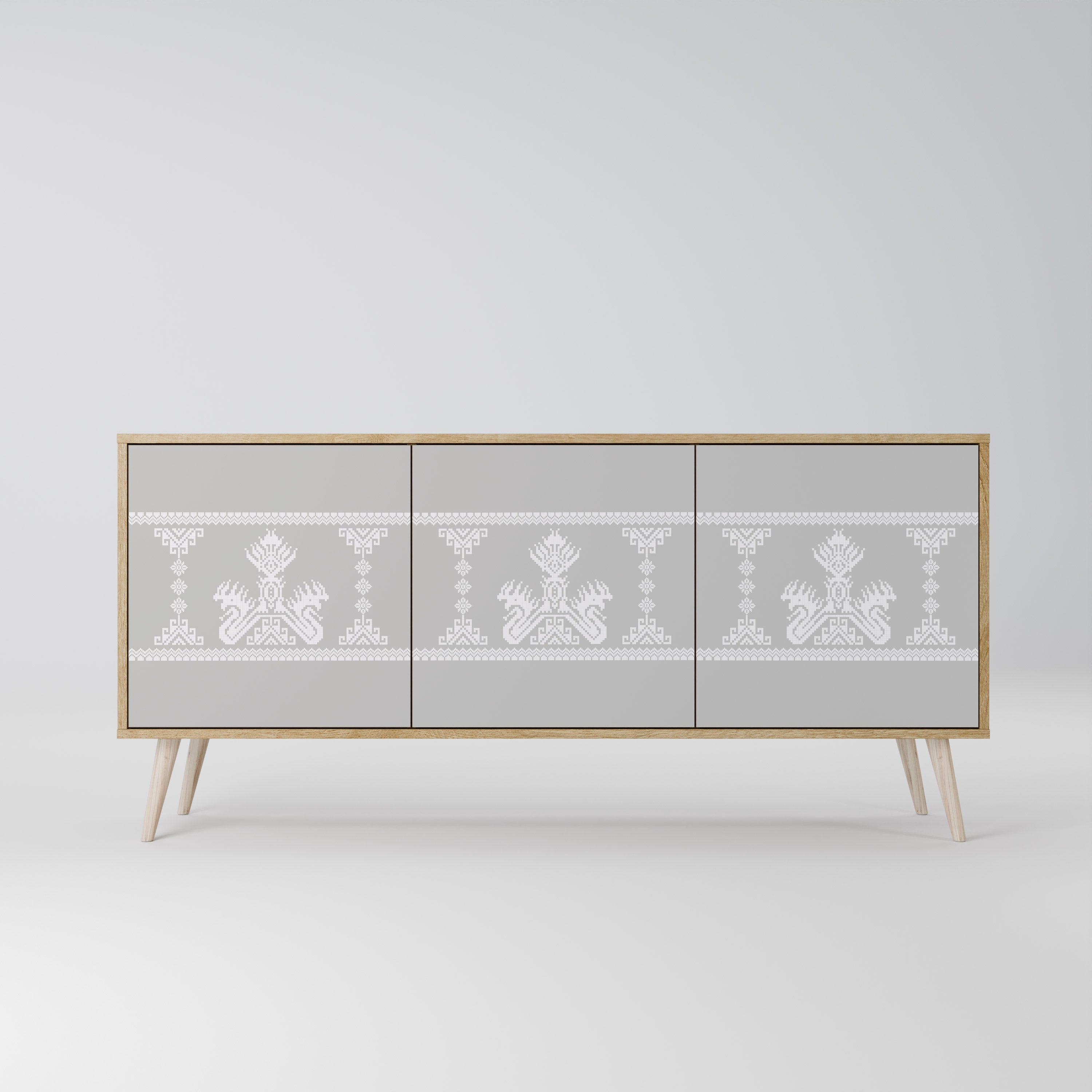 THAI GRAY 3-türiges Sideboard in Eichenoptik