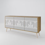 THAI GRAY 3-Door Sideboard in Oak Effect