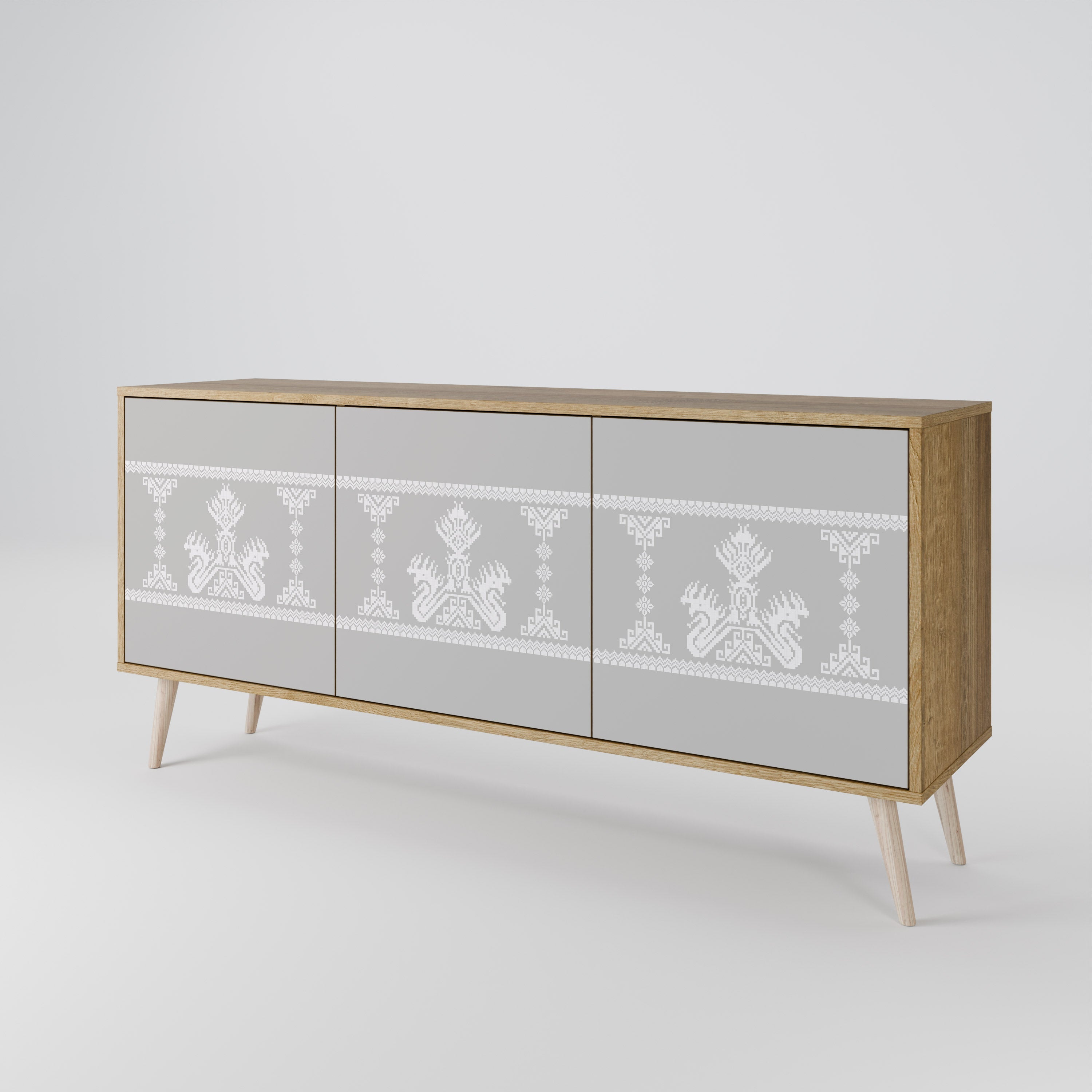 THAI GRAY 3-türiges Sideboard in Eichenoptik