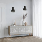 THAI GRAY 3-Door Sideboard in Oak Effect