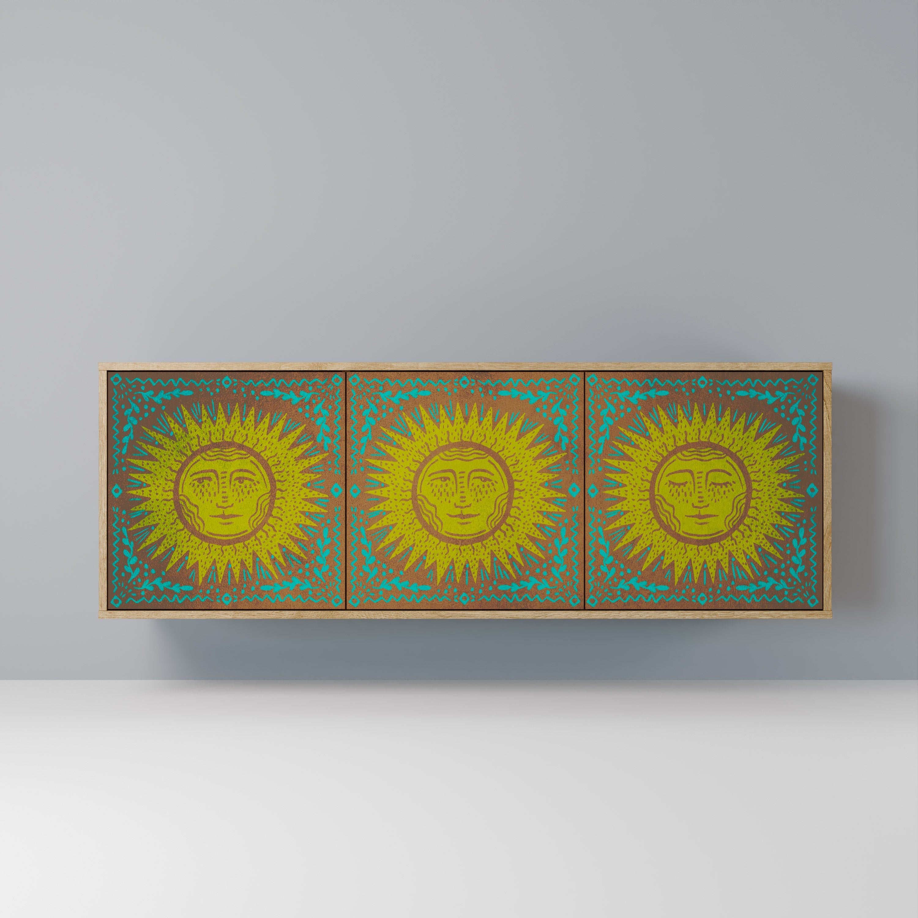 SUNSHINE EULOGY 3-türiges Sideboard in Eichenoptik