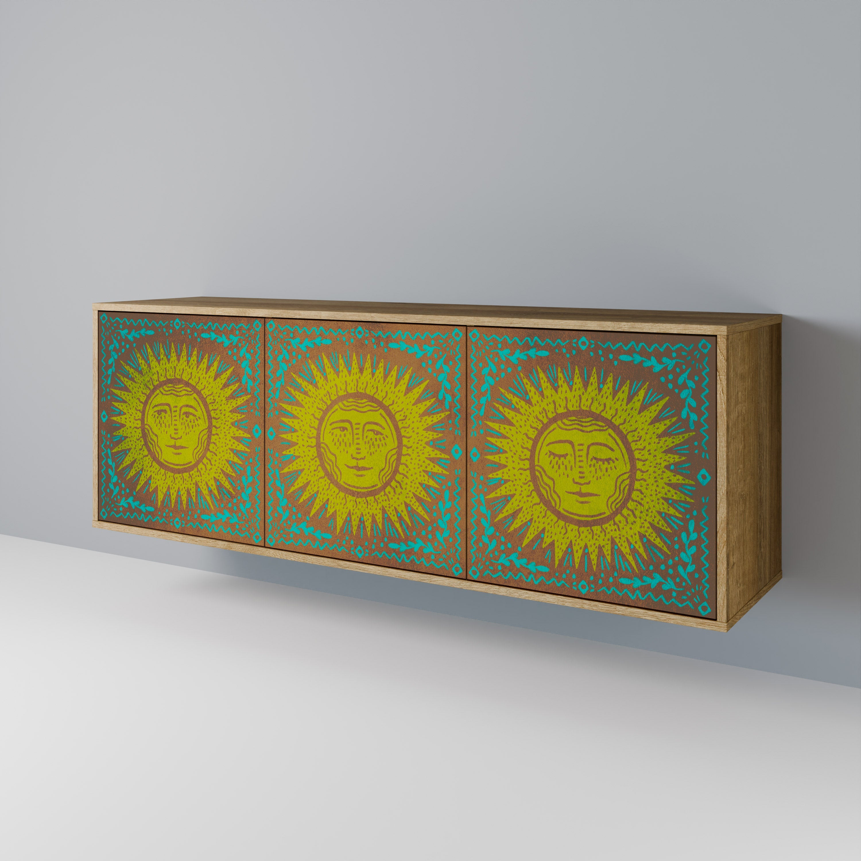SUNSHINE EULOGY 3-türiges Sideboard in Eichenoptik