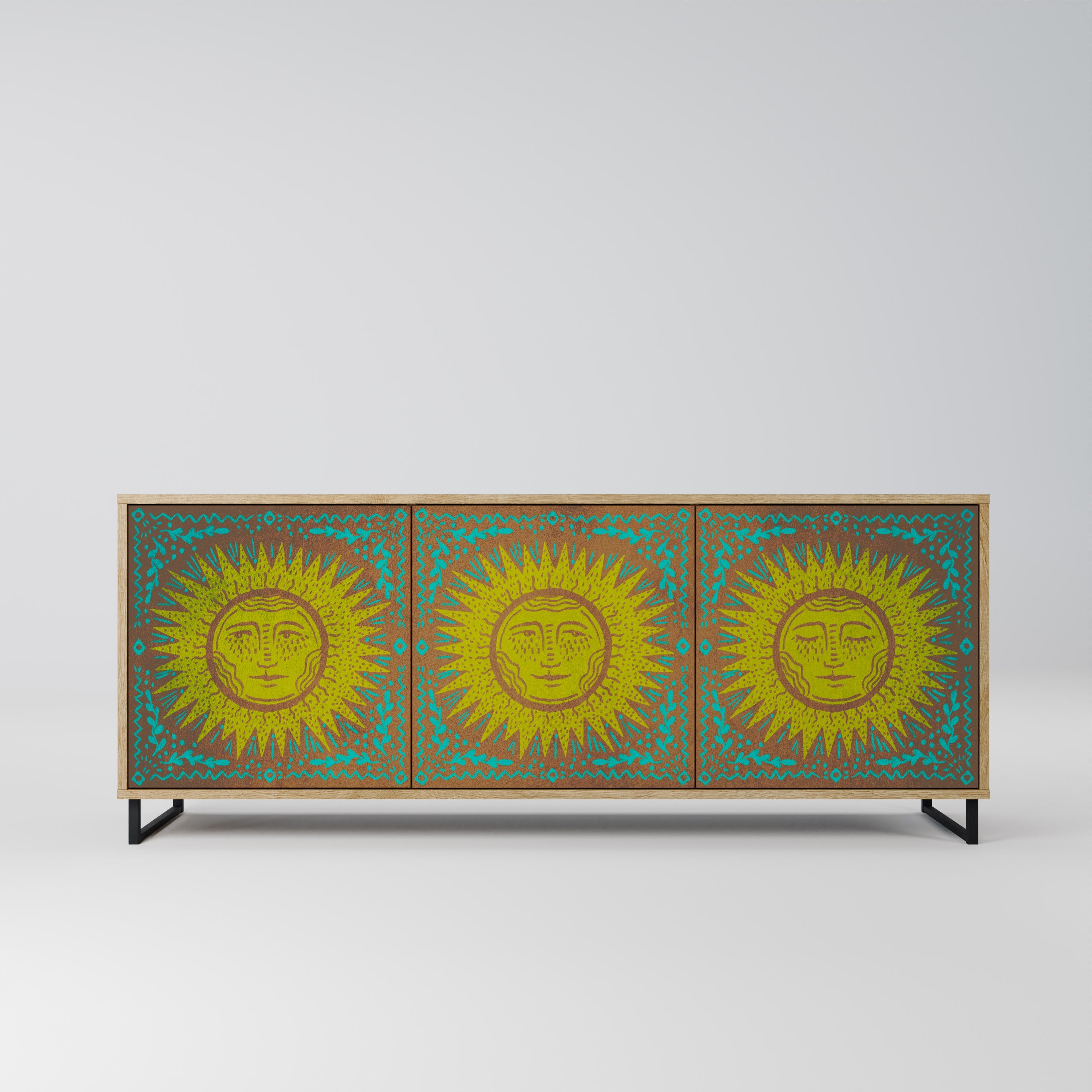 SUNSHINE EULOGY 3-türiges Sideboard in Eichenoptik