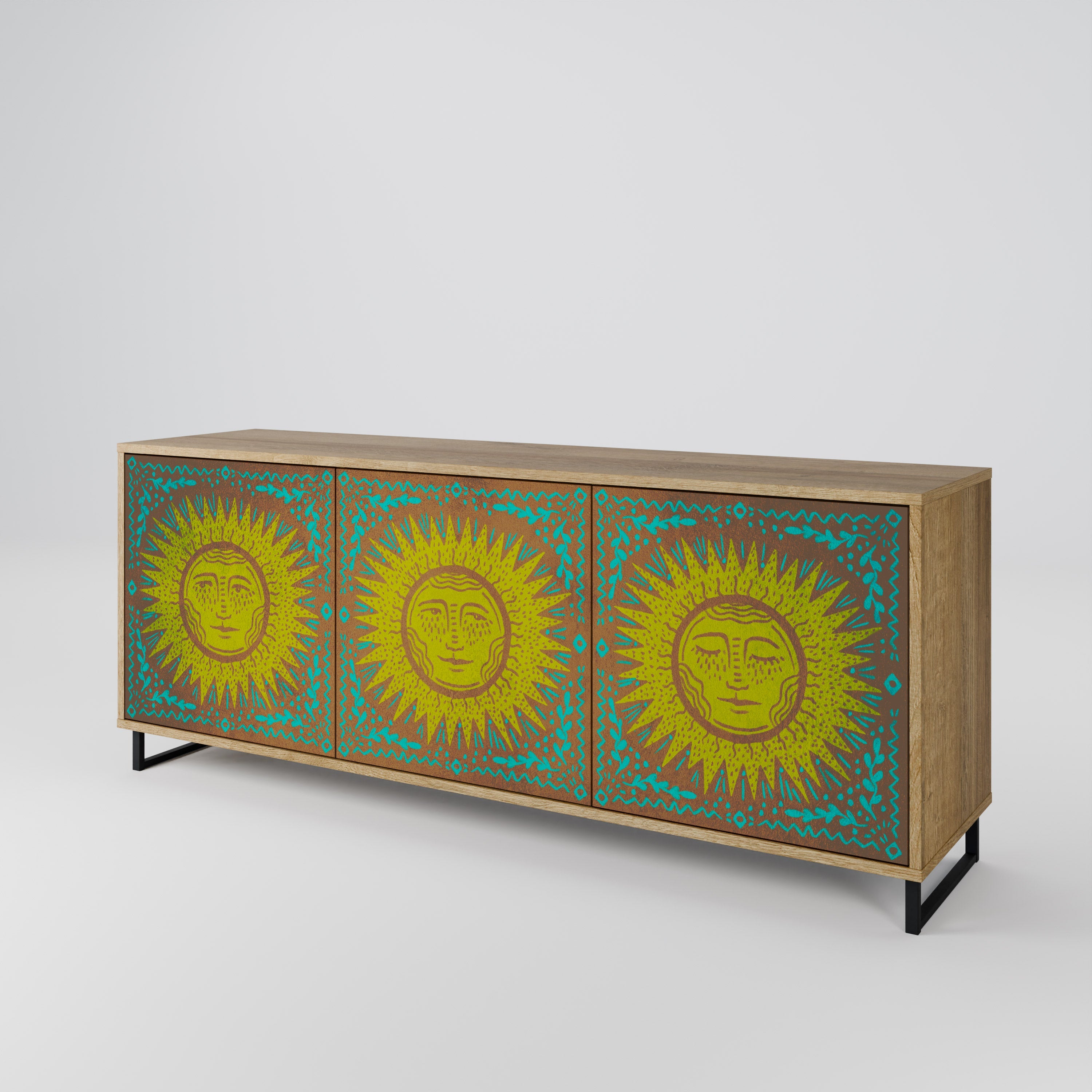 SUNSHINE EULOGY 3-türiges Sideboard in Eichenoptik