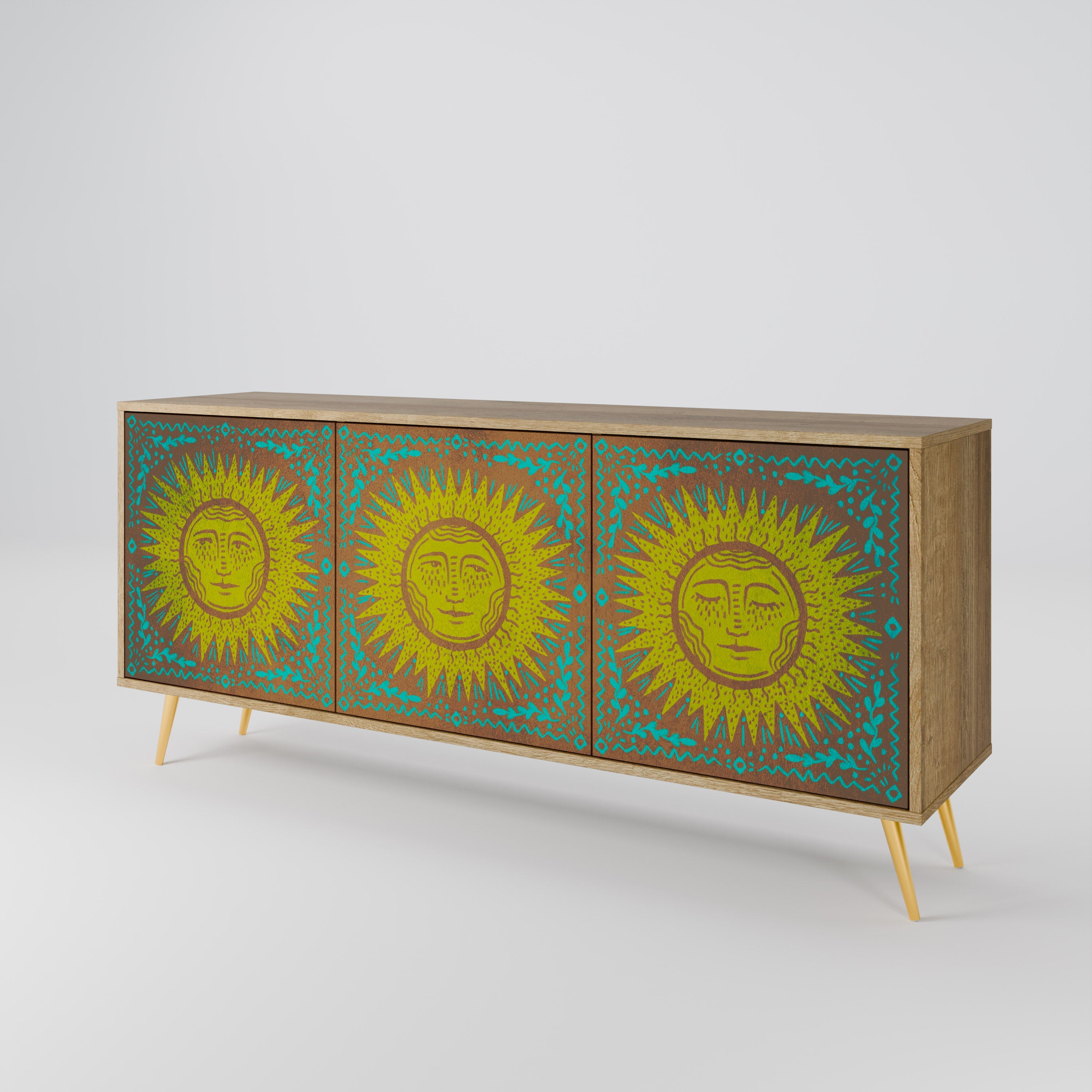 SUNSHINE EULOGY 3-türiges Sideboard in Eichenoptik