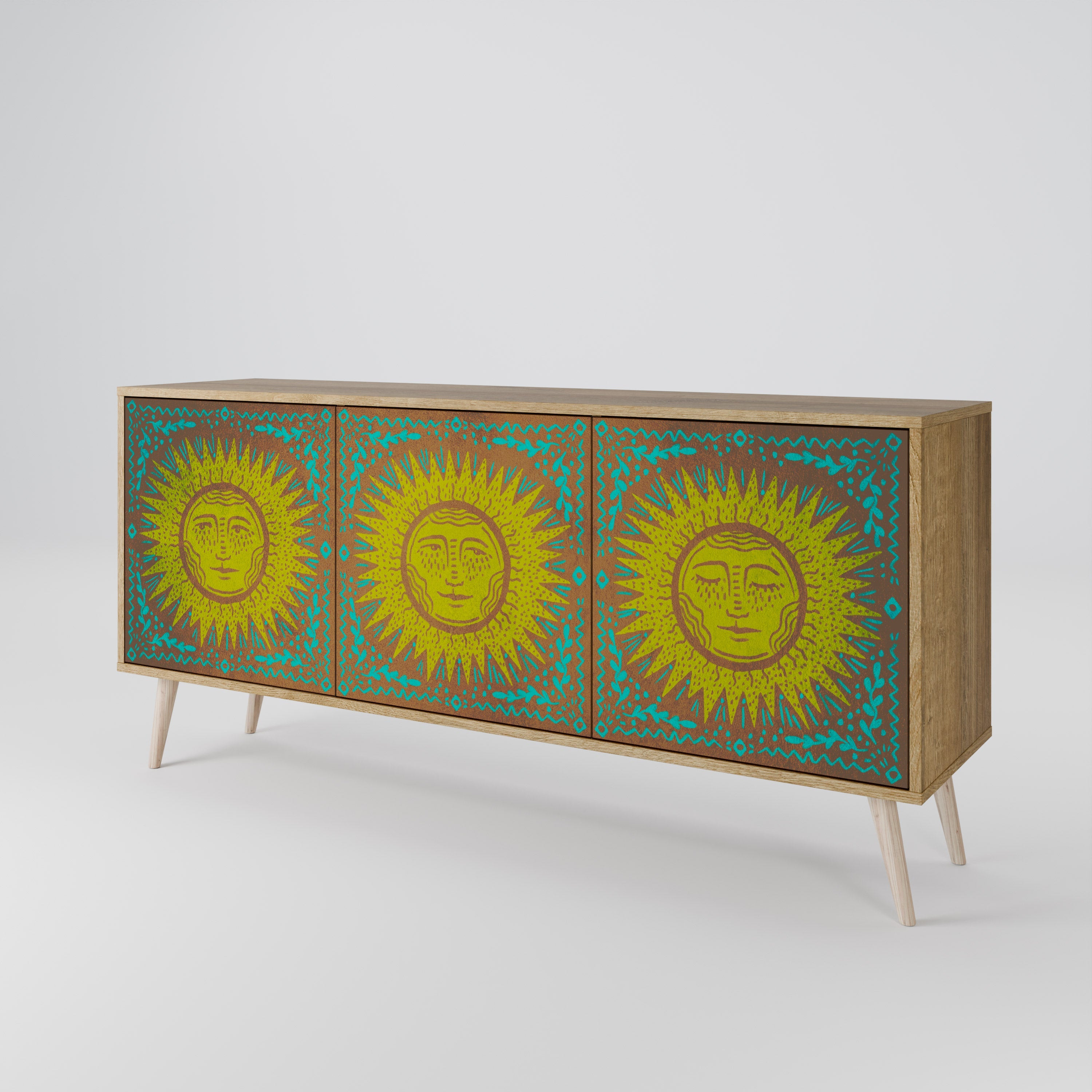 SUNSHINE EULOGY 3-türiges Sideboard in Eichenoptik