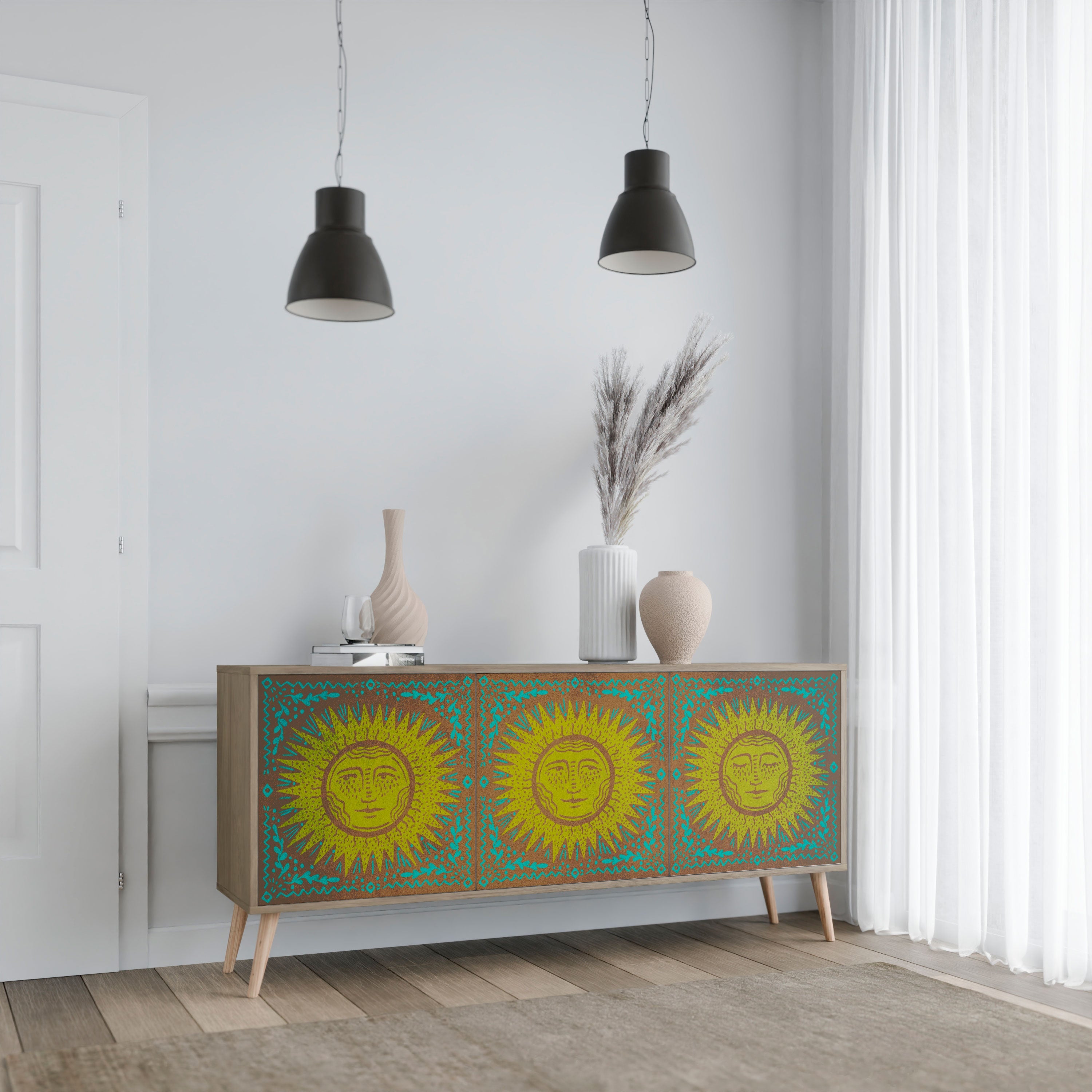 SUNSHINE EULOGY 3-türiges Sideboard in Eichenoptik