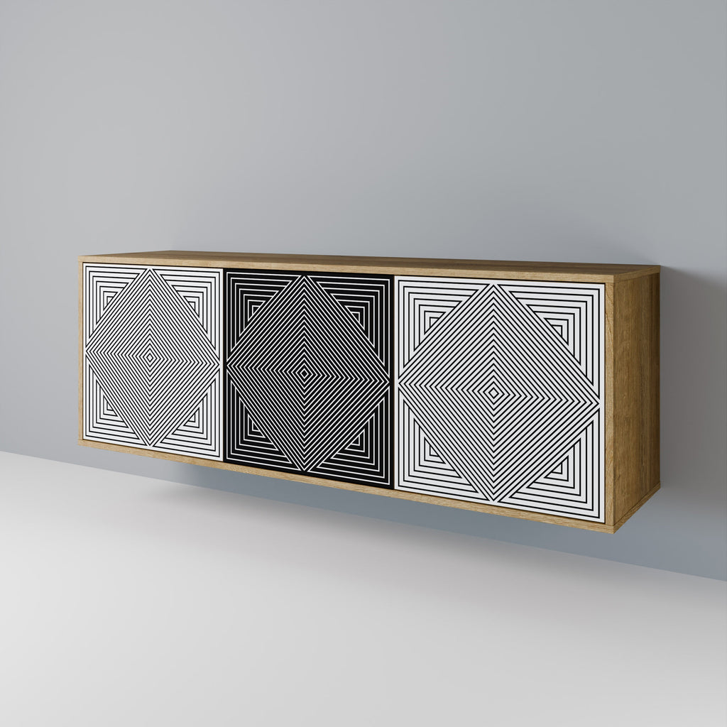 POLYGON ILLUSION 3-türiges Sideboard in Eichenoptik
