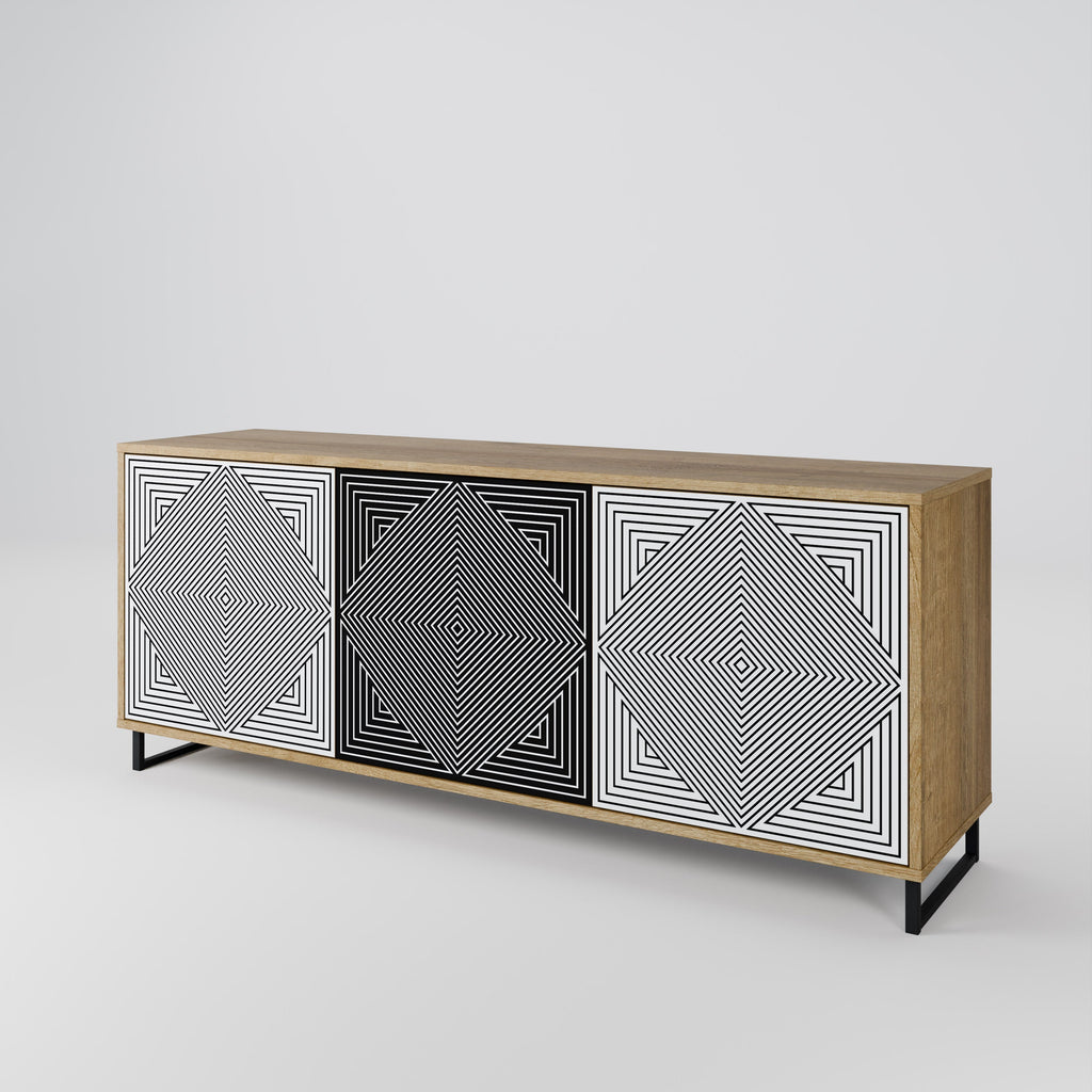 POLYGON ILLUSION 3-türiges Sideboard in Eichenoptik