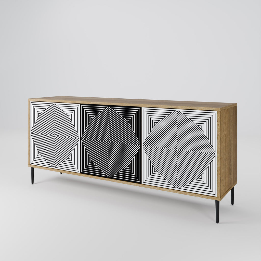 POLYGON ILLUSION 3-türiges Sideboard in Eichenoptik