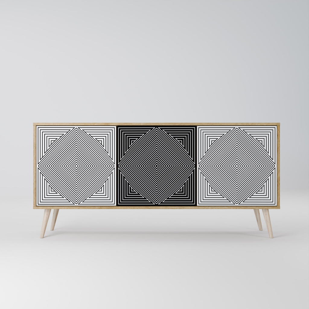 POLYGON ILLUSION 3-türiges Sideboard in Eichenoptik