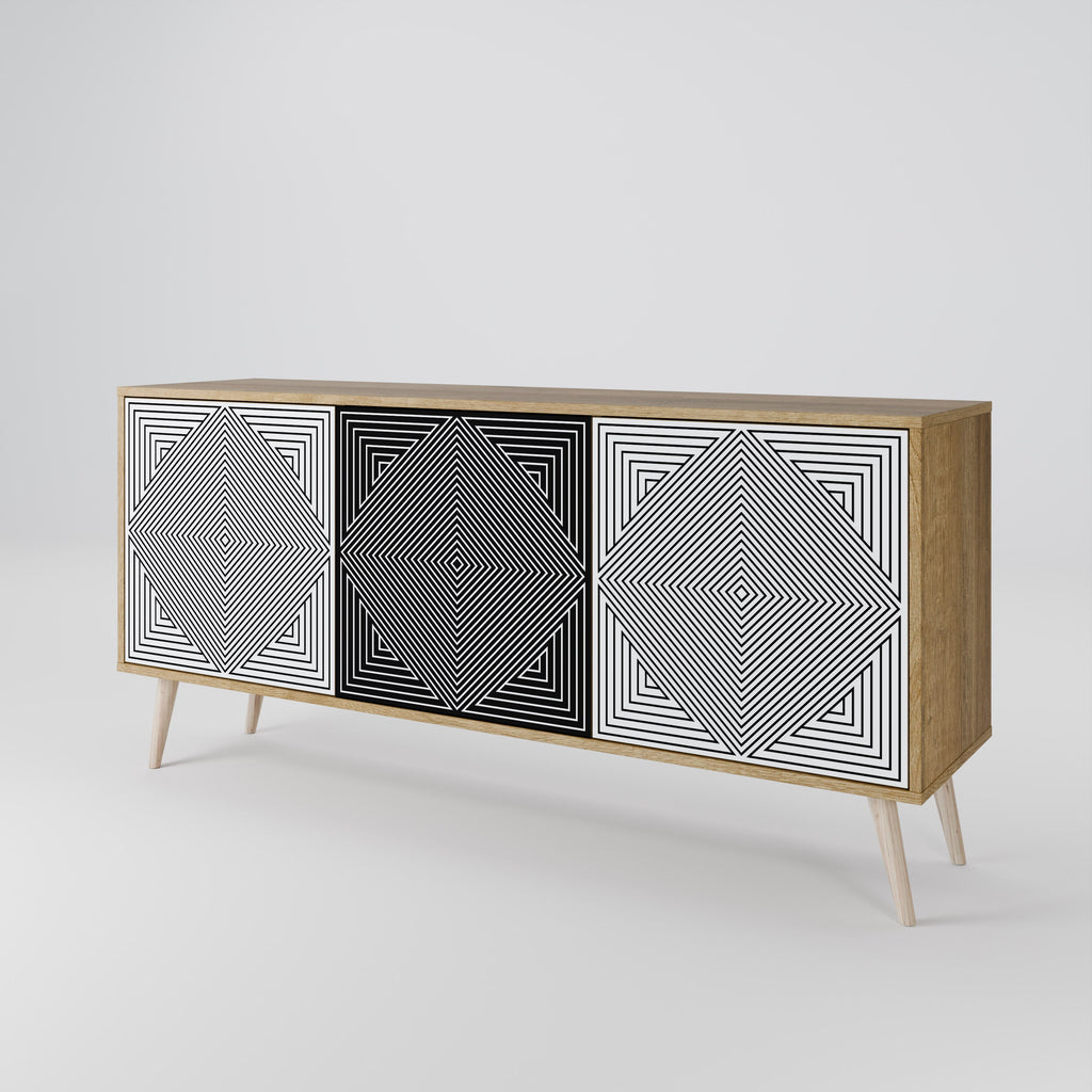 POLYGON ILLUSION 3-türiges Sideboard in Eichenoptik