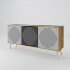 POLYGON ILLUSION 3-Door Sideboard in Oak Effect