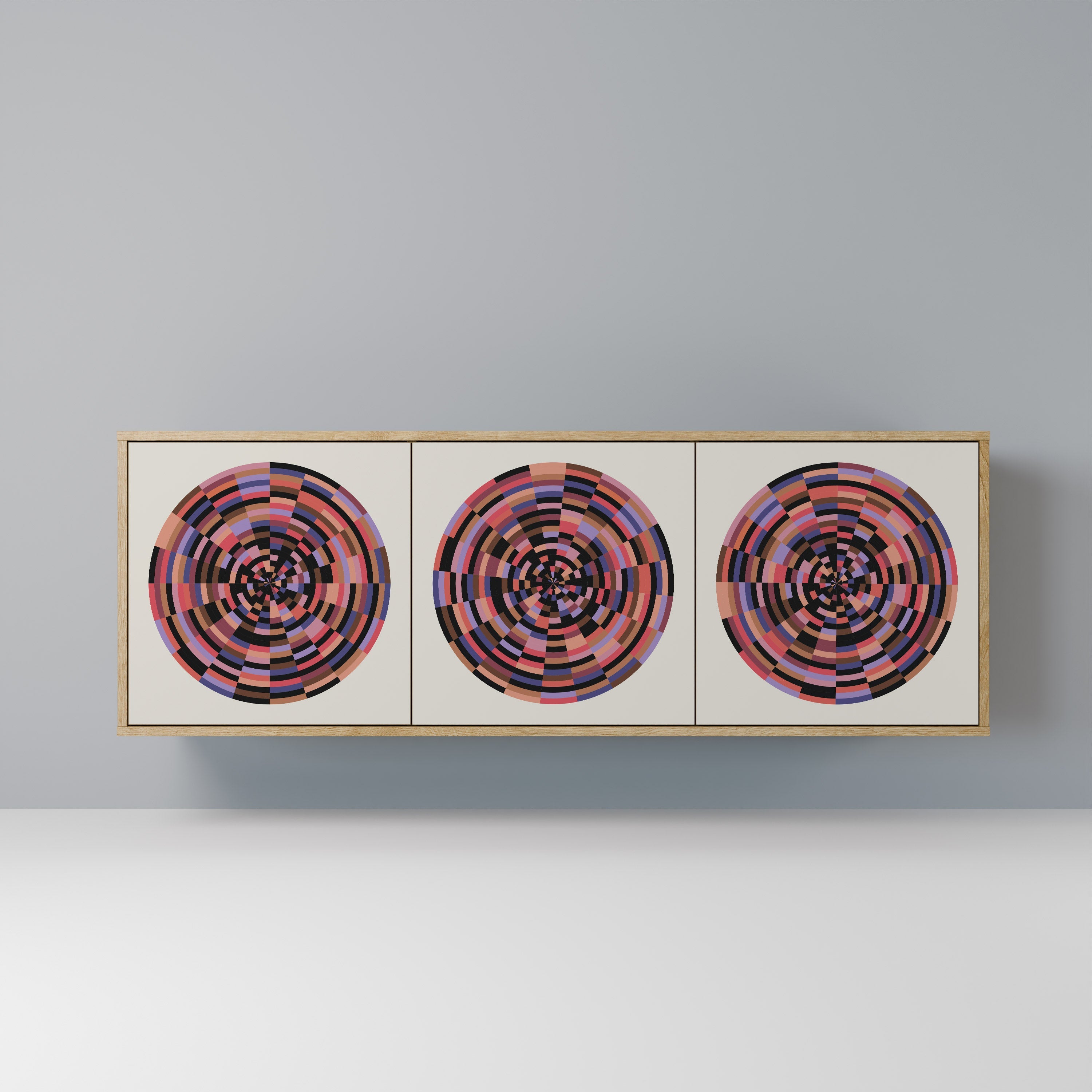 BROWN CIRCLES 3-türiges Sideboard in Eichenoptik