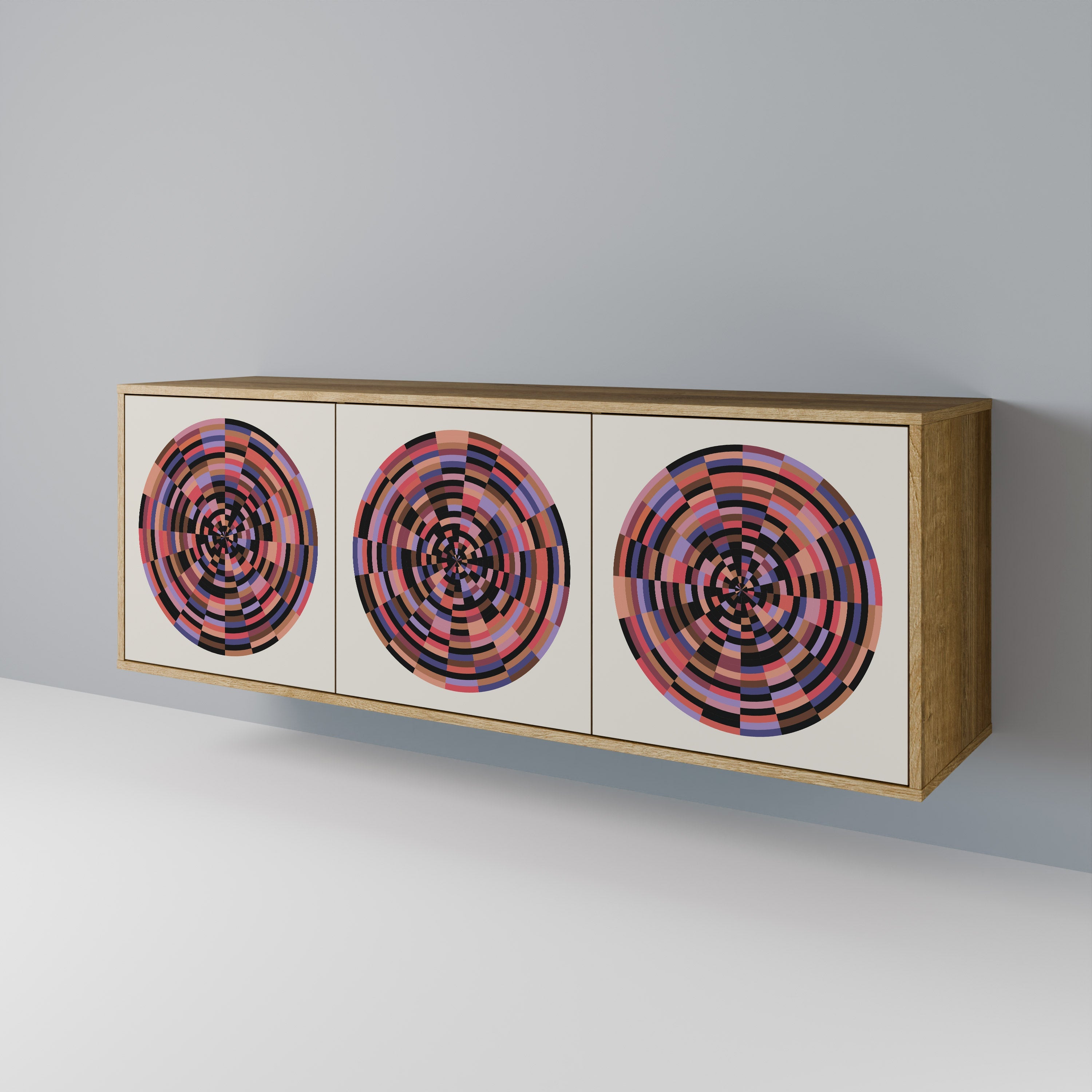 BROWN CIRCLES 3-türiges Sideboard in Eichenoptik