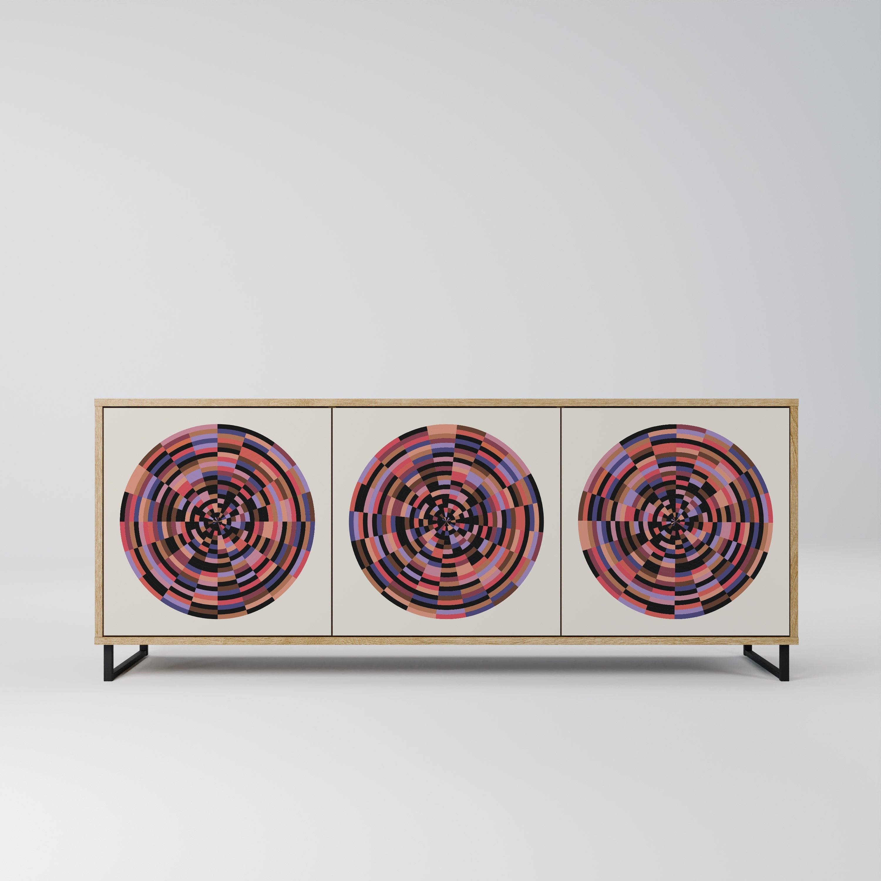 BROWN CIRCLES 3-türiges Sideboard in Eichenoptik