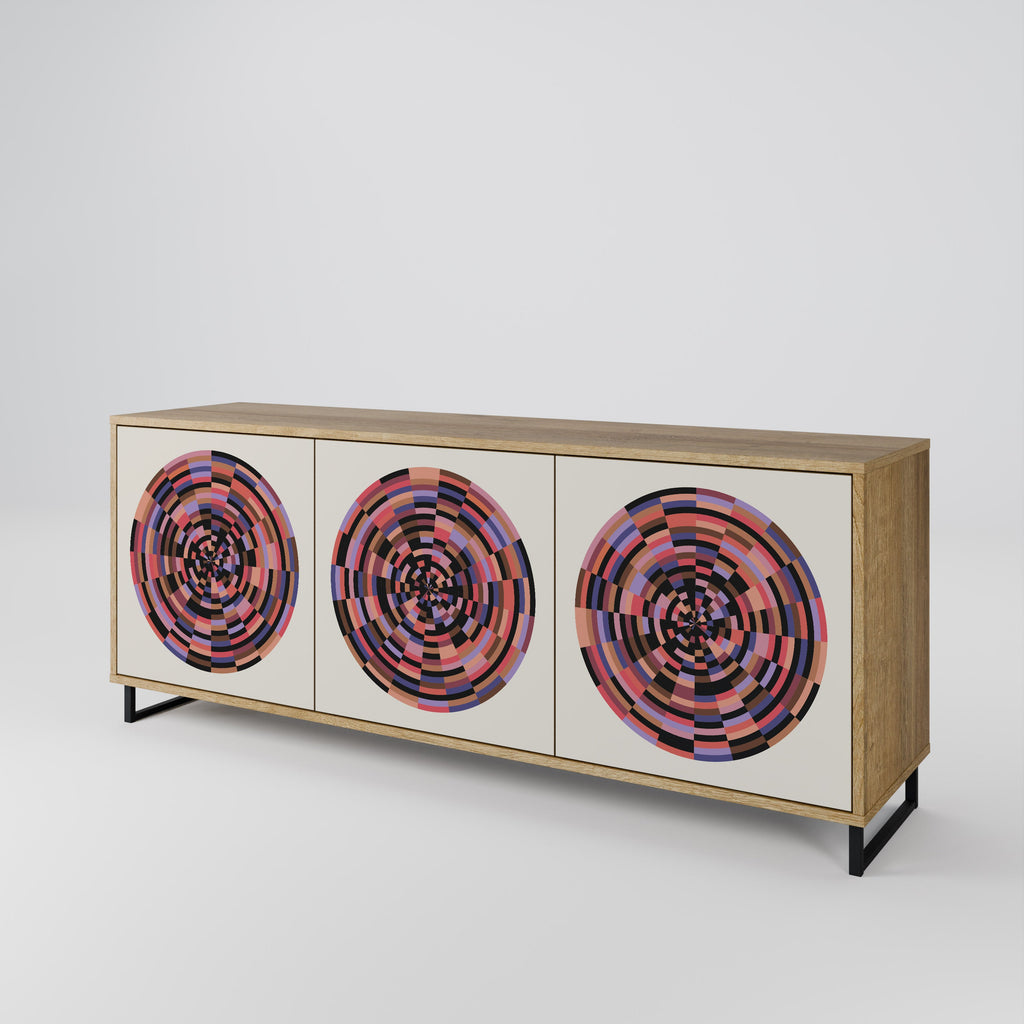 BROWN CIRCLES 3-türiges Sideboard in Eichenoptik