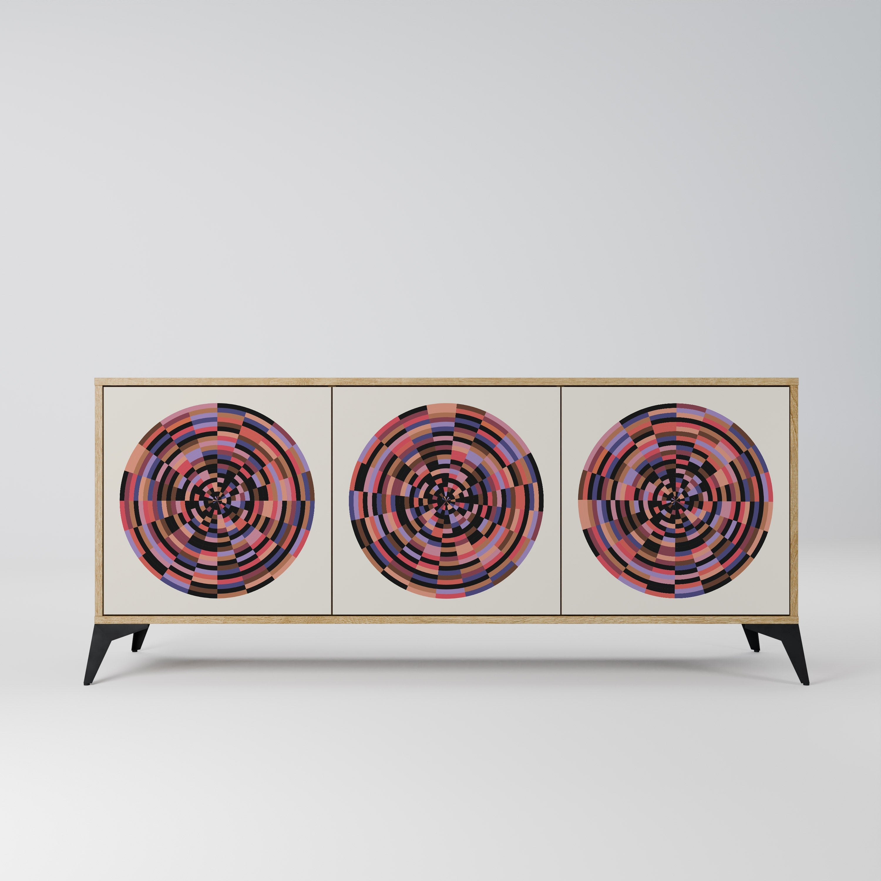 BROWN CIRCLES 3-türiges Sideboard in Eichenoptik