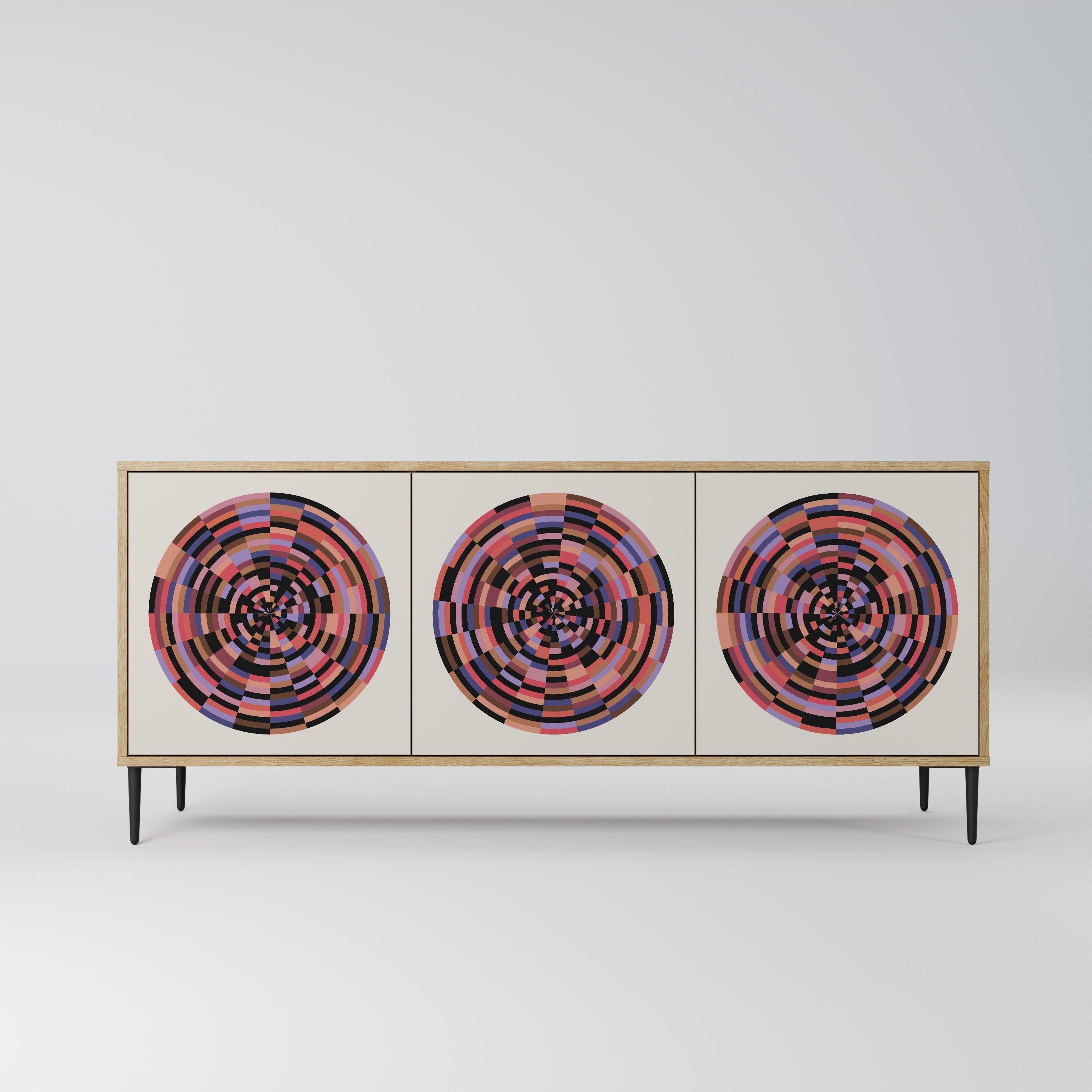 BROWN CIRCLES 3-türiges Sideboard in Eichenoptik