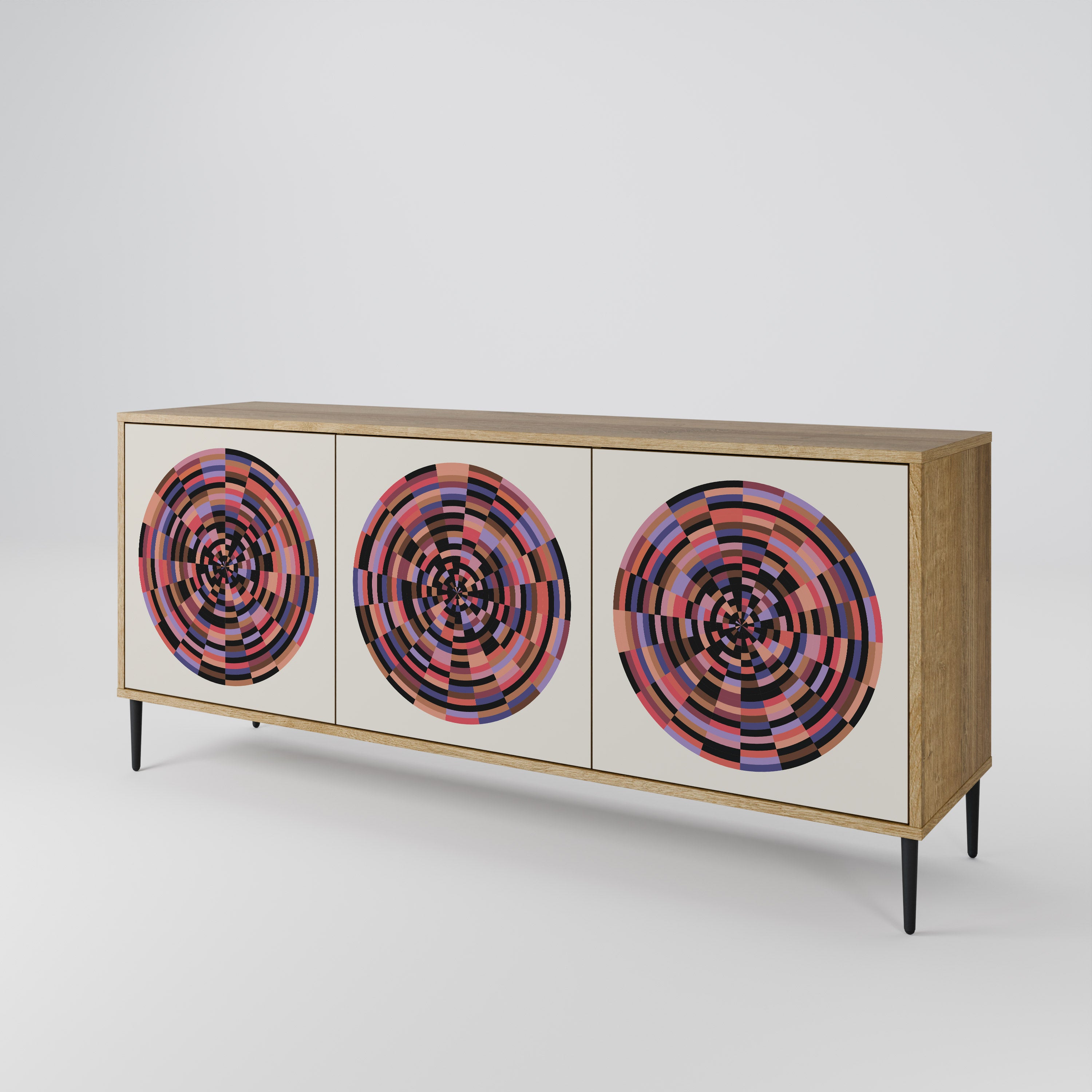 BROWN CIRCLES 3-türiges Sideboard