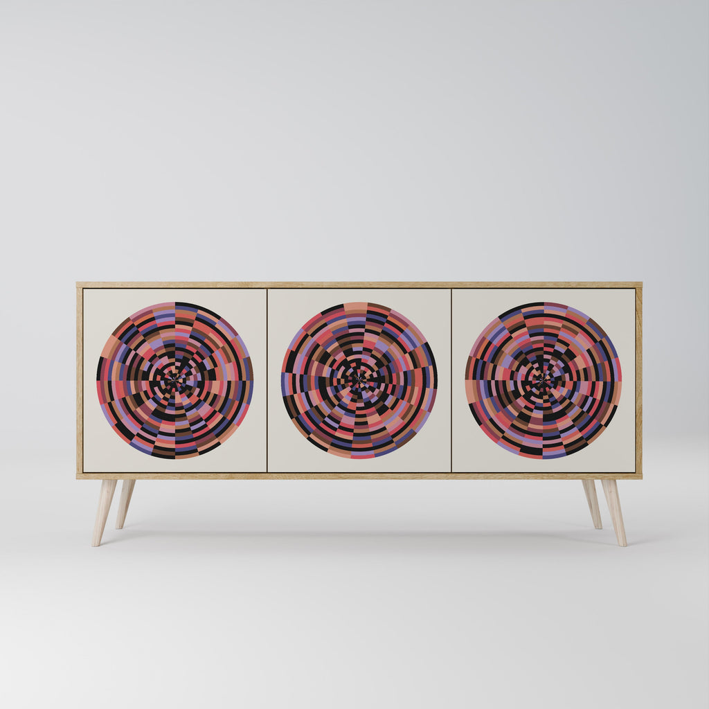 BROWN CIRCLES 3-türiges Sideboard in Eichenoptik