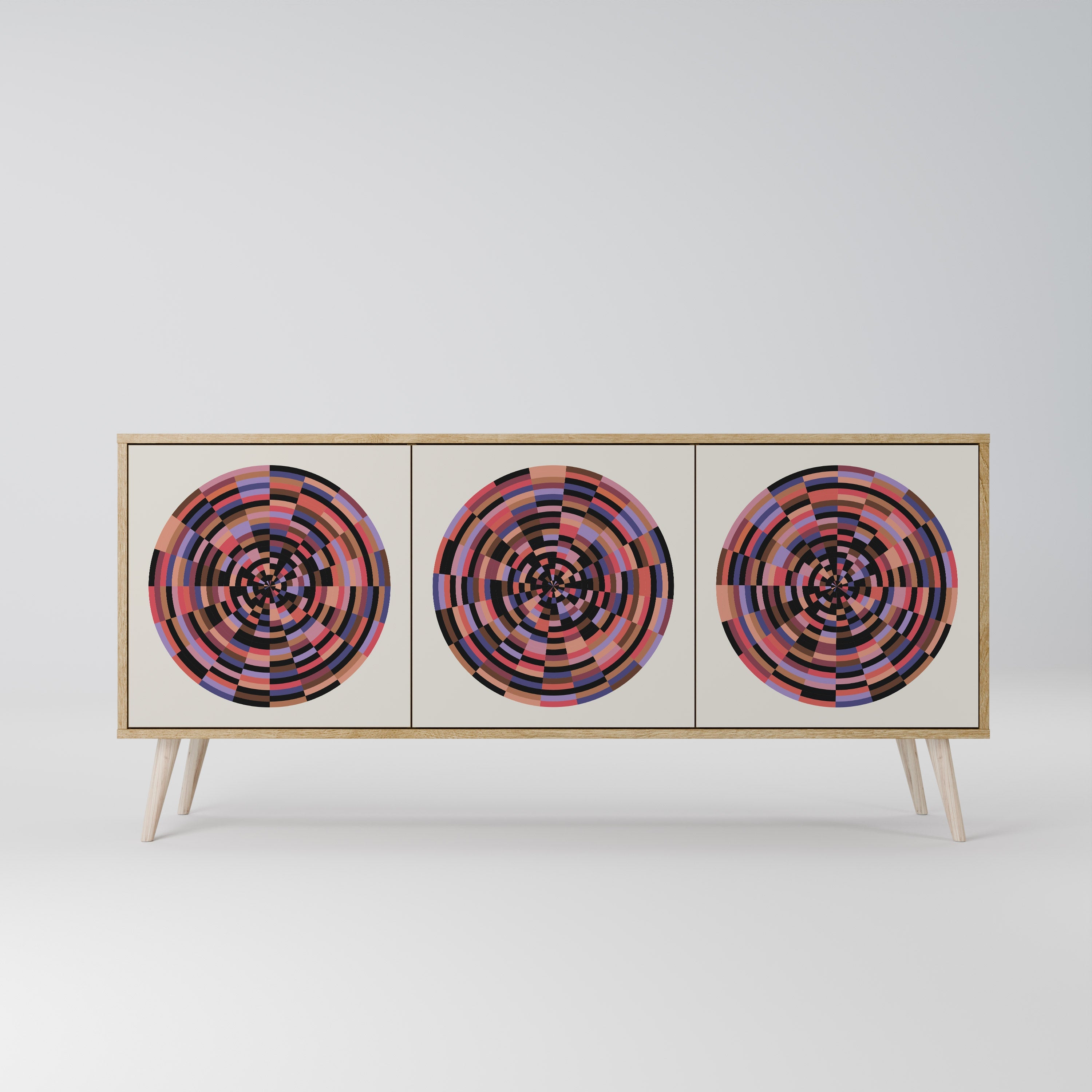 BROWN CIRCLES 3-türiges Sideboard in Eichenoptik