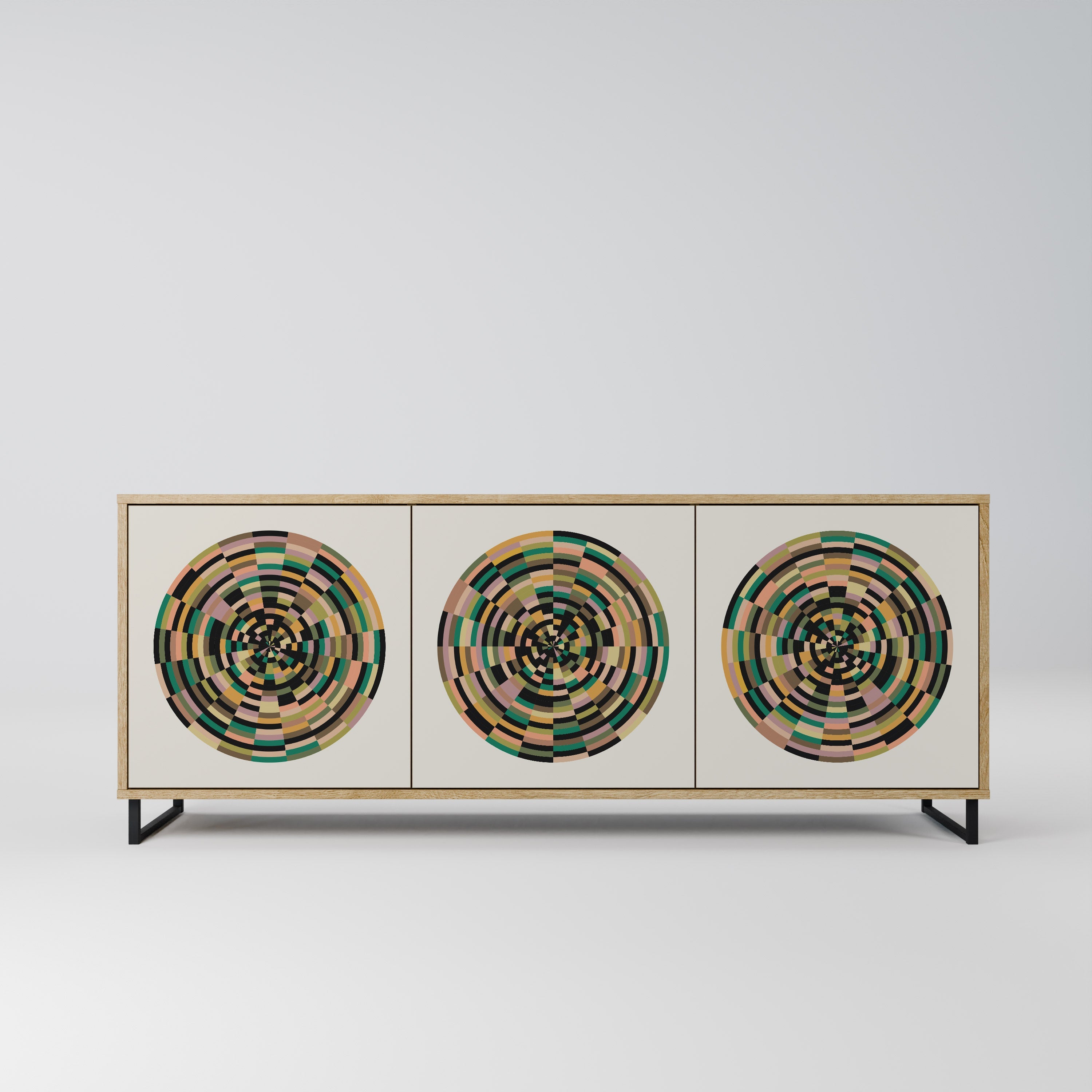 GREEN CIRCLES 3-türiges Sideboard in Eichenoptik