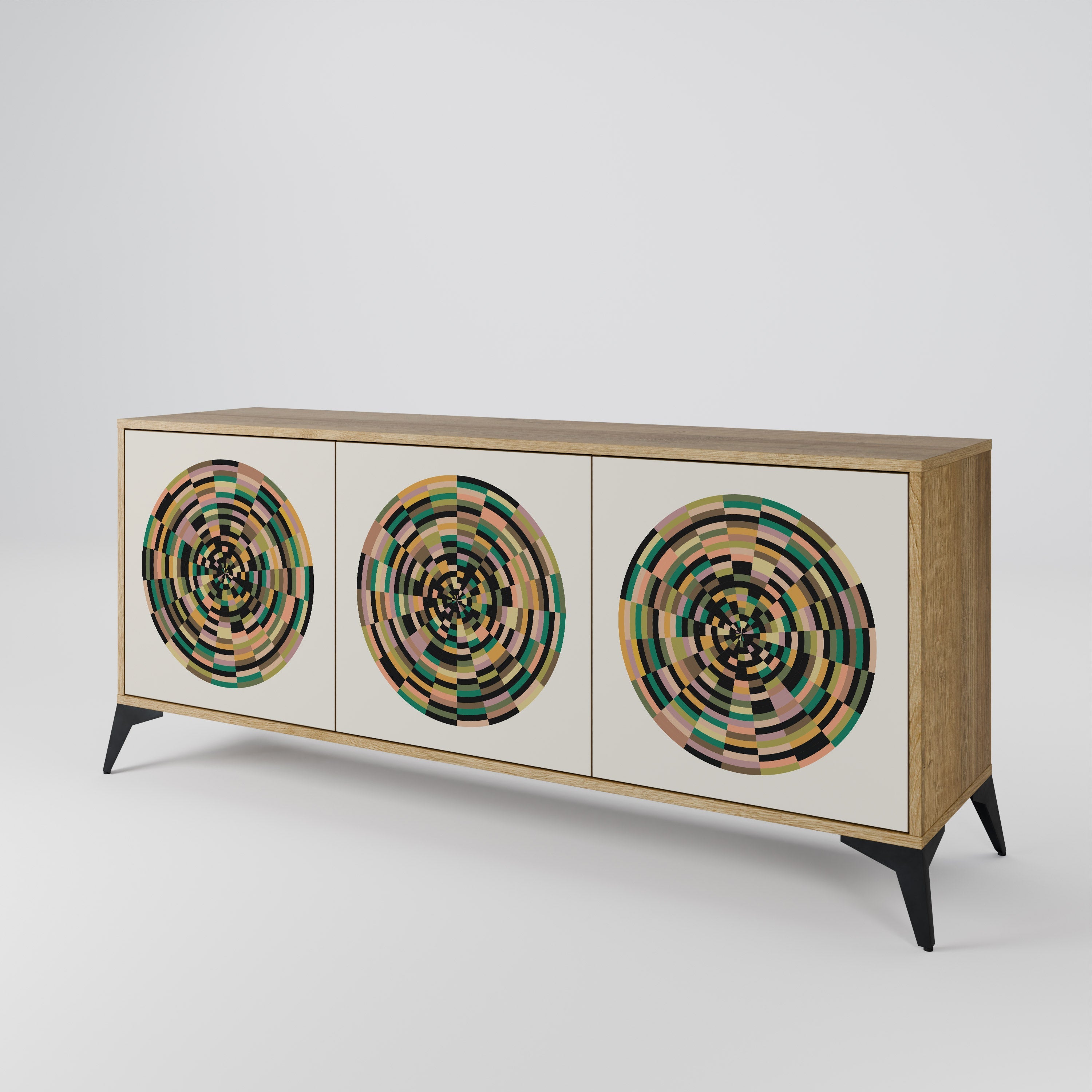 GREEN CIRCLES 3-türiges Sideboard in Eichenoptik