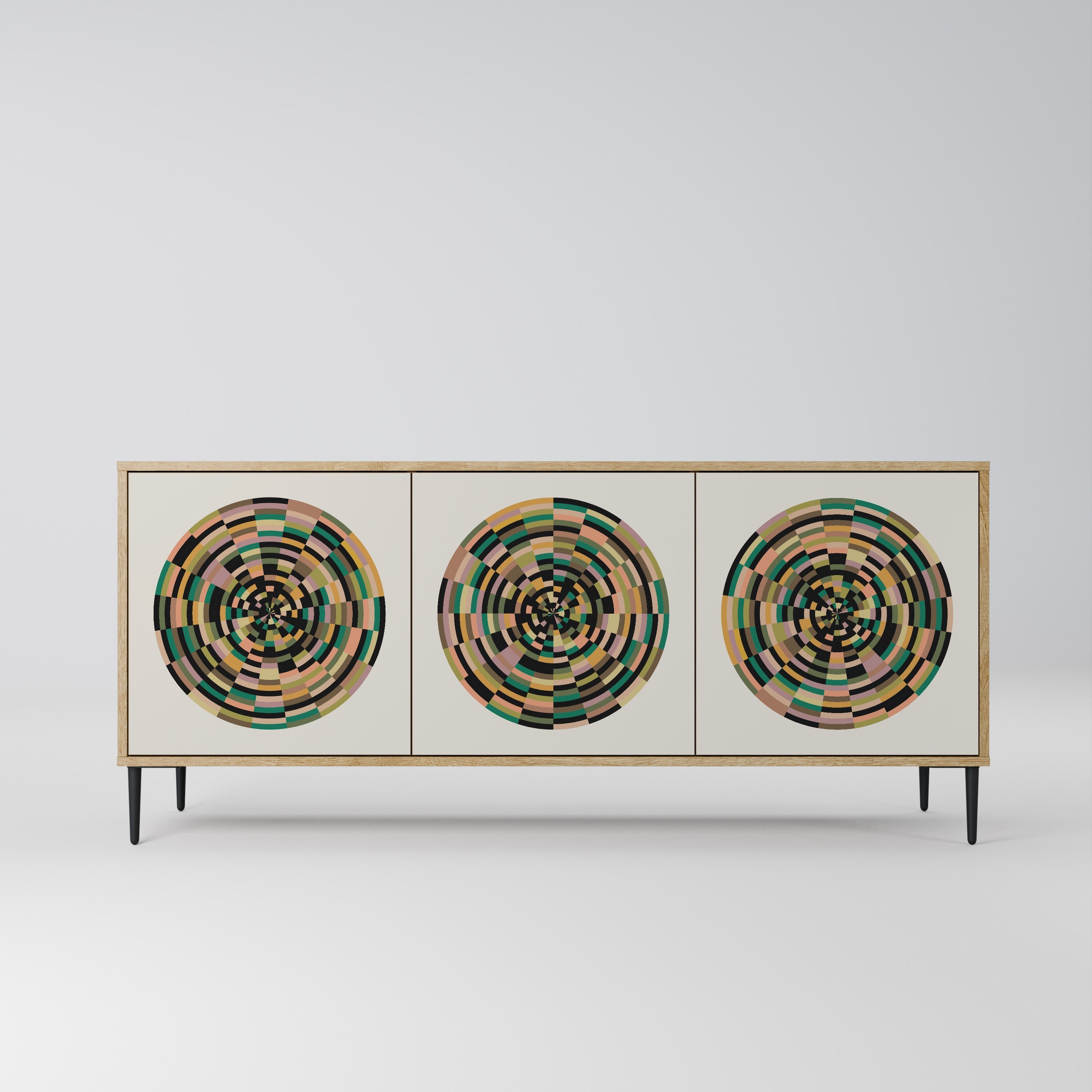 GREEN CIRCLES 3-türiges Sideboard in Eichenoptik