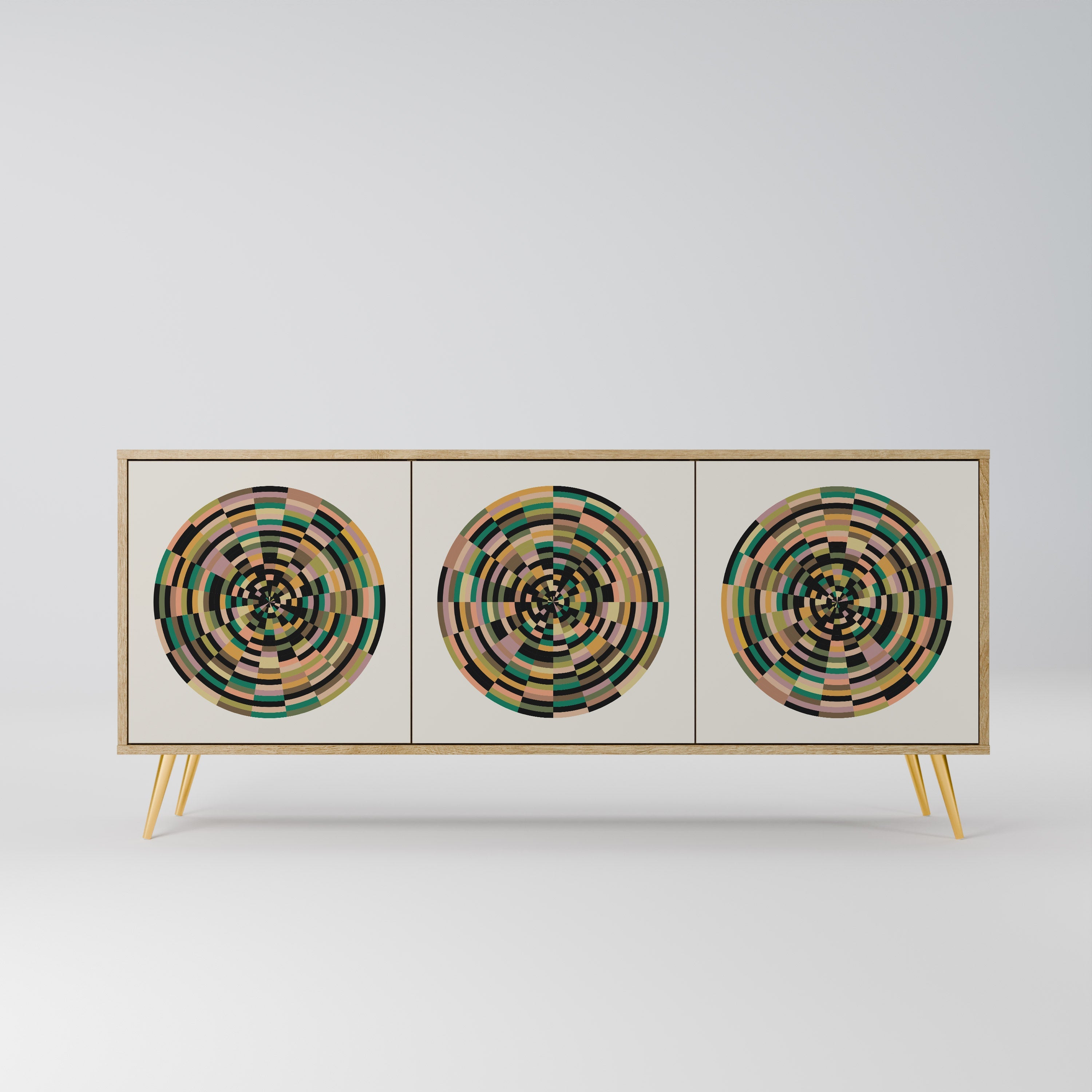 GREEN CIRCLES 3-türiges Sideboard in Eichenoptik